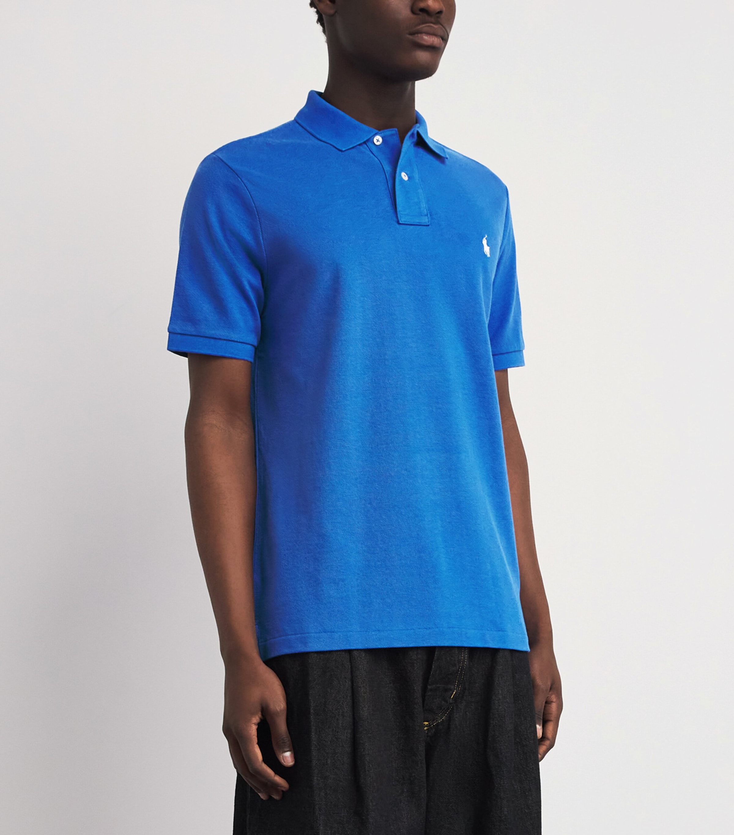 Polo Ralph Lauren Mens Cotton Mesh Classic-Fit Polo Shirt New Iris Image 4