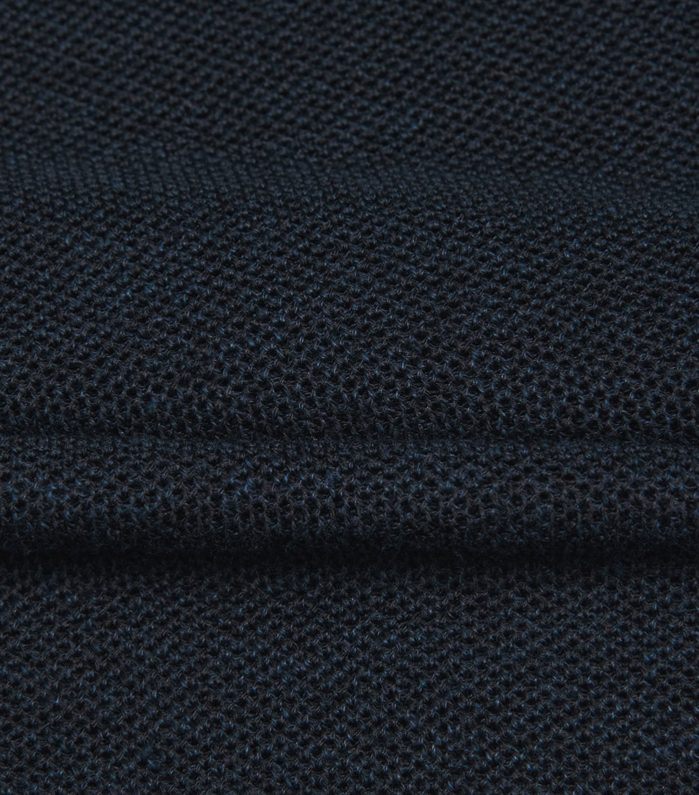 Sunspel Mens Linen-Silk Honeycomb Polo Shirt Buaf Light Navy Image 6