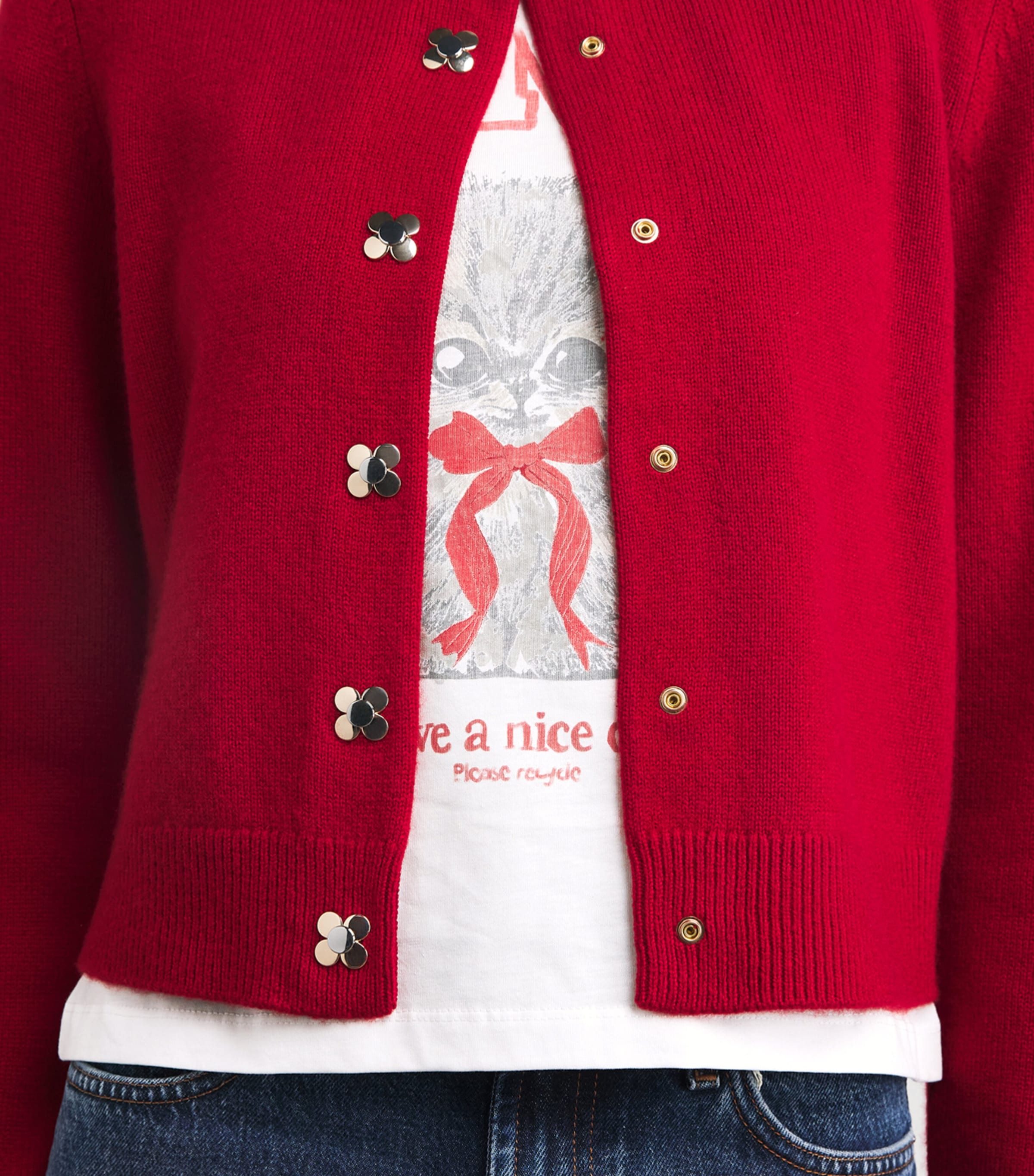 Organic Cotton Margot Kitty T-Shirt 151 BRIGHT WHITE Image 6