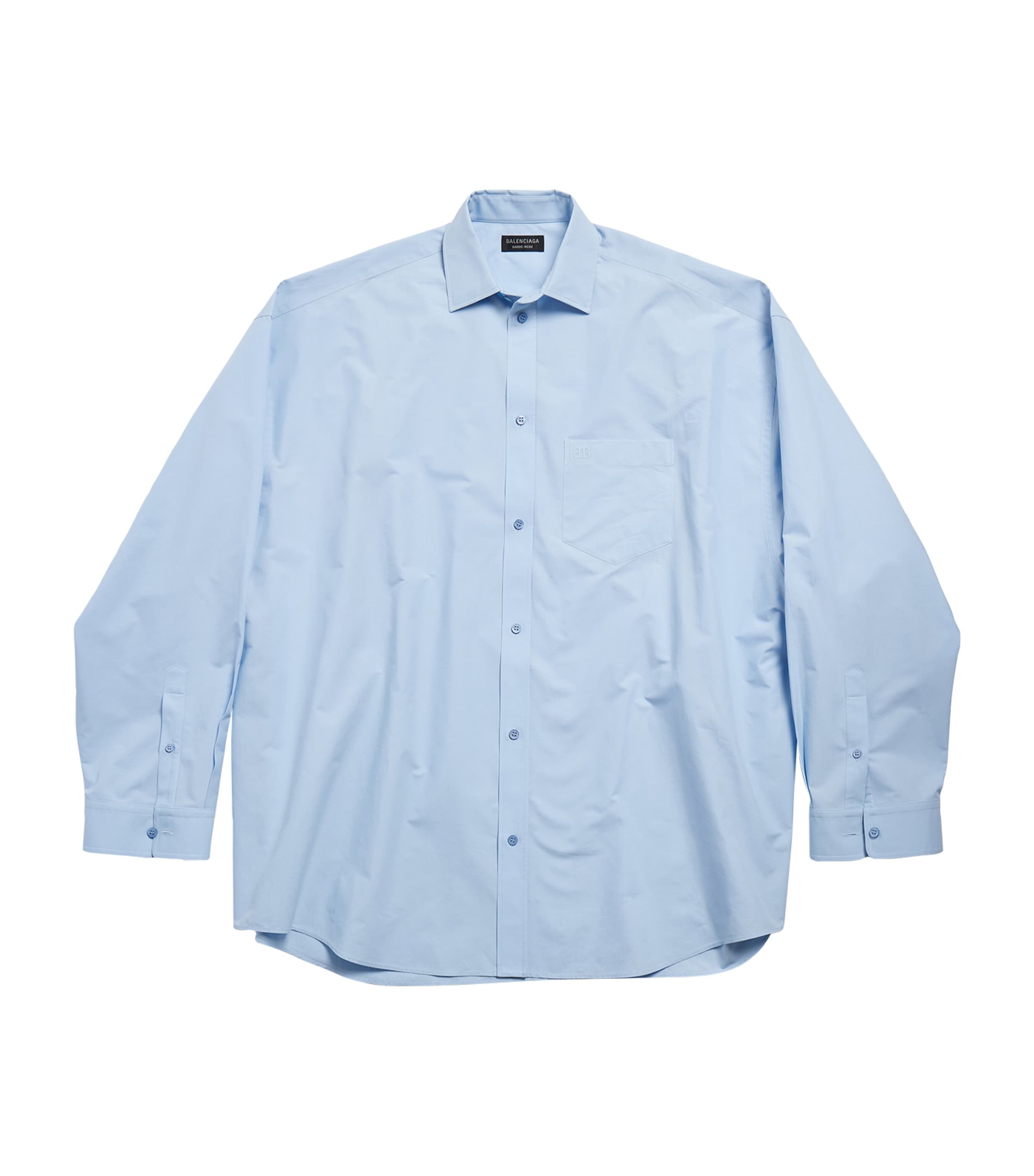 Balenciaga Cotton Oversized Shirt In Navy