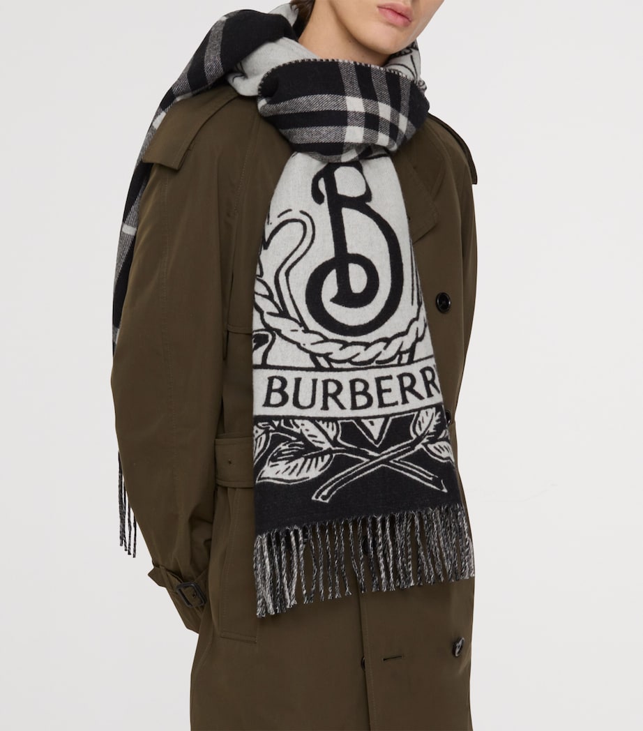 Cashmere Reversible Stormy Knight Scarf BLACK/CALICO Image 8