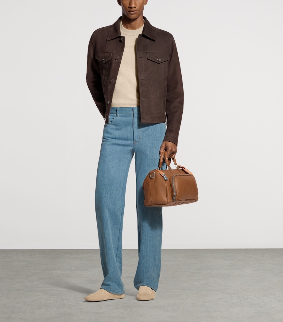 LOUIS VUITTON Nappa Calfskin Keepall Cargo Bandoulière 35 Top-Handle Bag Caramel Image 2