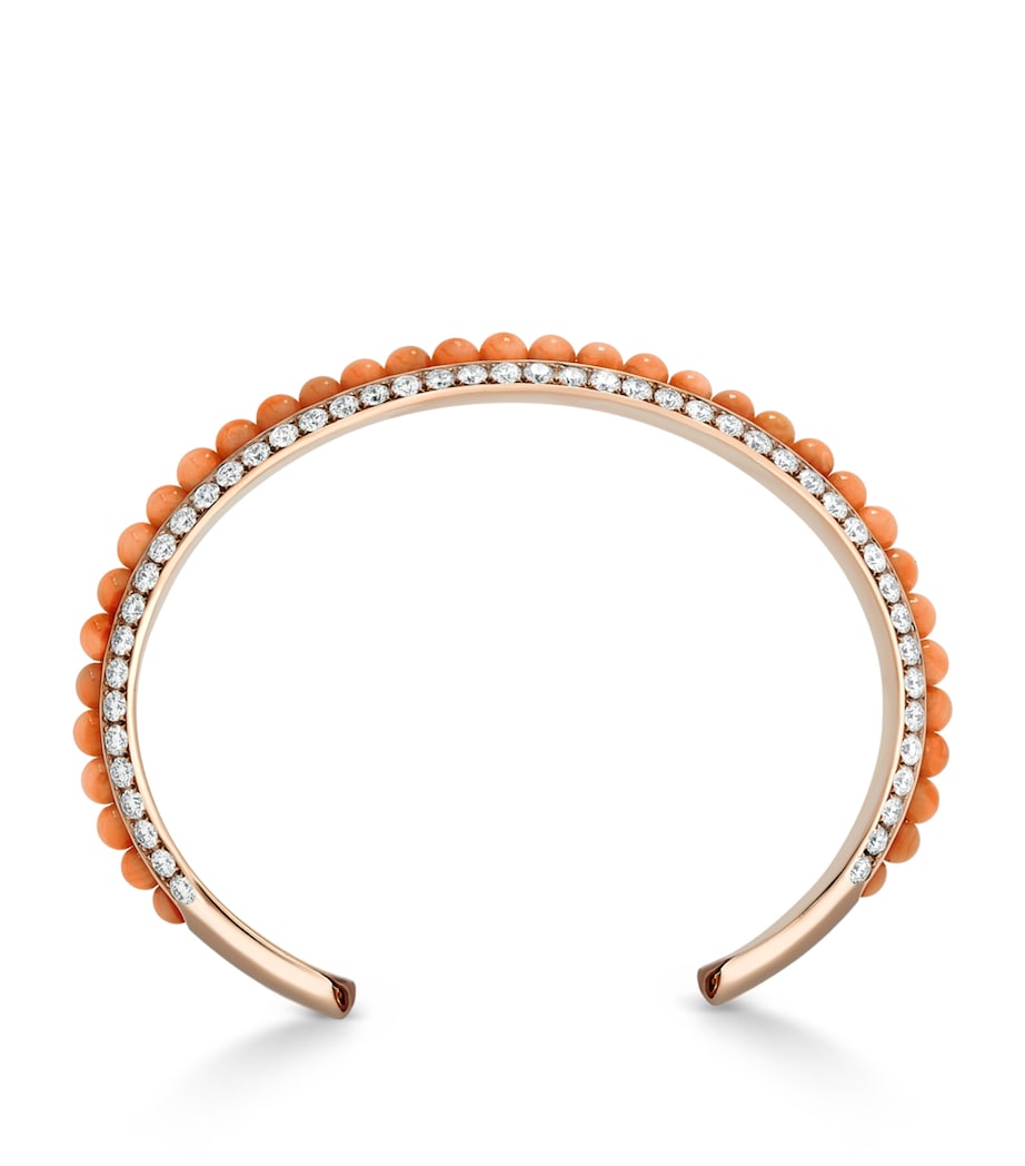 Rose Gold and Diamond Pearl Rose Bangle MULTI Image 2