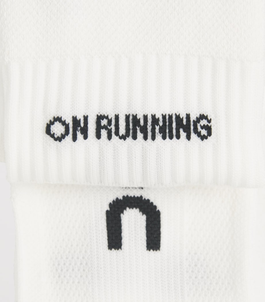 On Womens Organic Cotton-Blend Core Run Low Socks (Pack of 2) White Image 2
