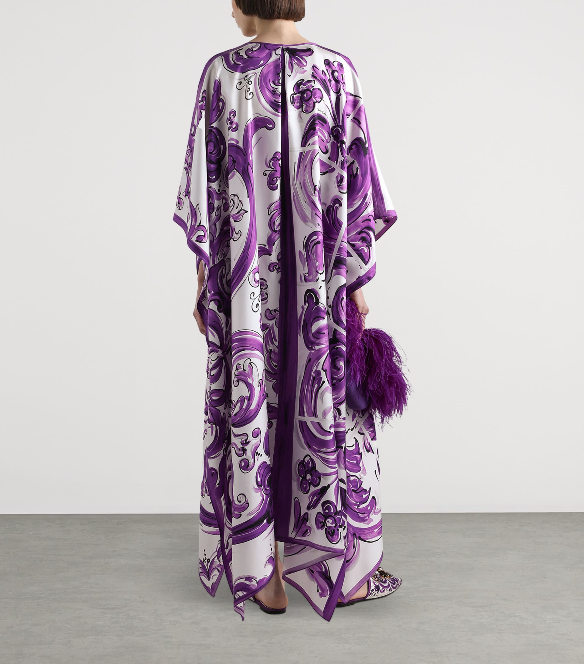 Silk Majolica Print Maxi Dress HP5DQ-MIX MAIOL Image 3