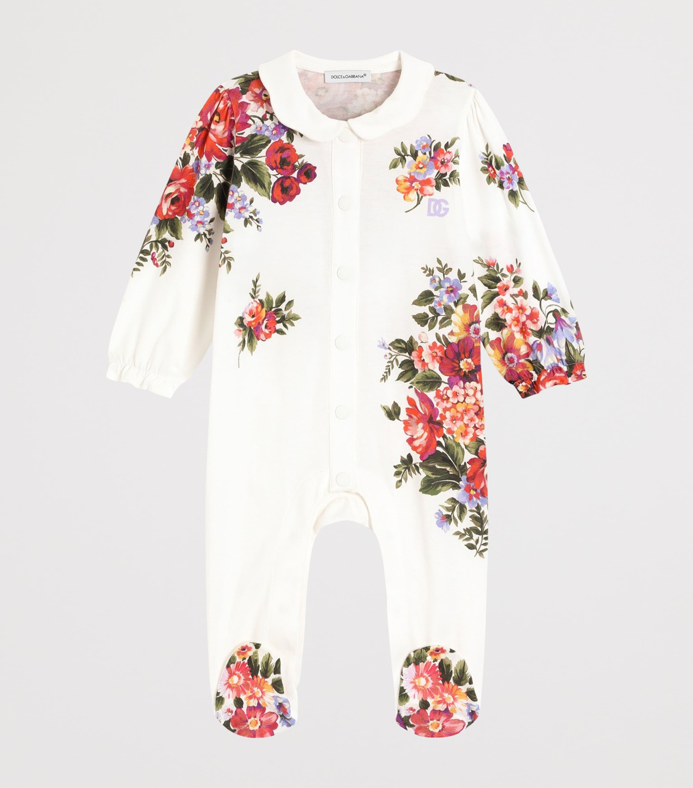 Dolce&Gabbana Kids Floral All-in-One, Headband and Bib Set (0-24 Months) Mazz.fiori F.bi Image 2