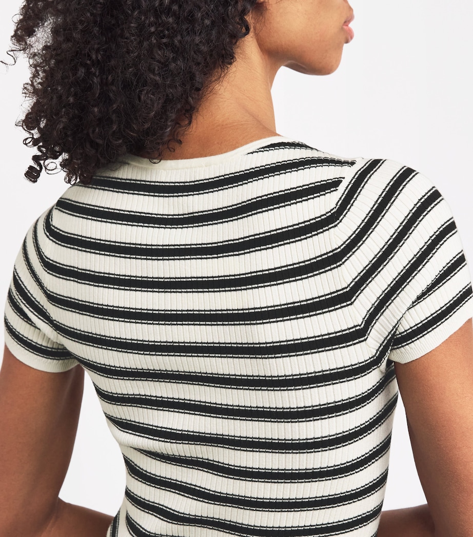 Striped Rib-Knit Top ECRU Image 6