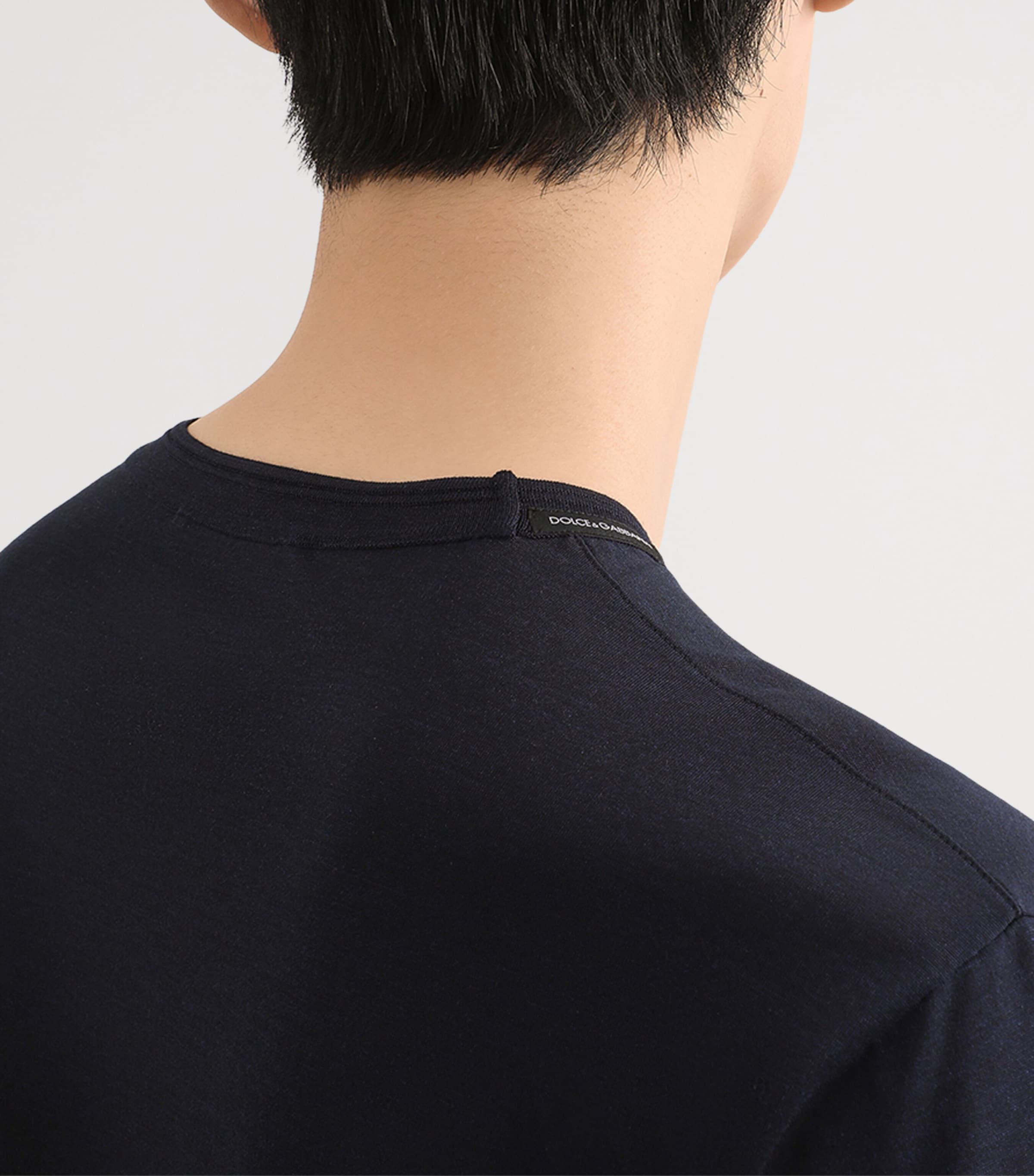 Dolce&Gabbana Mens Silk T-Shirt Very Dark Blue Image 5