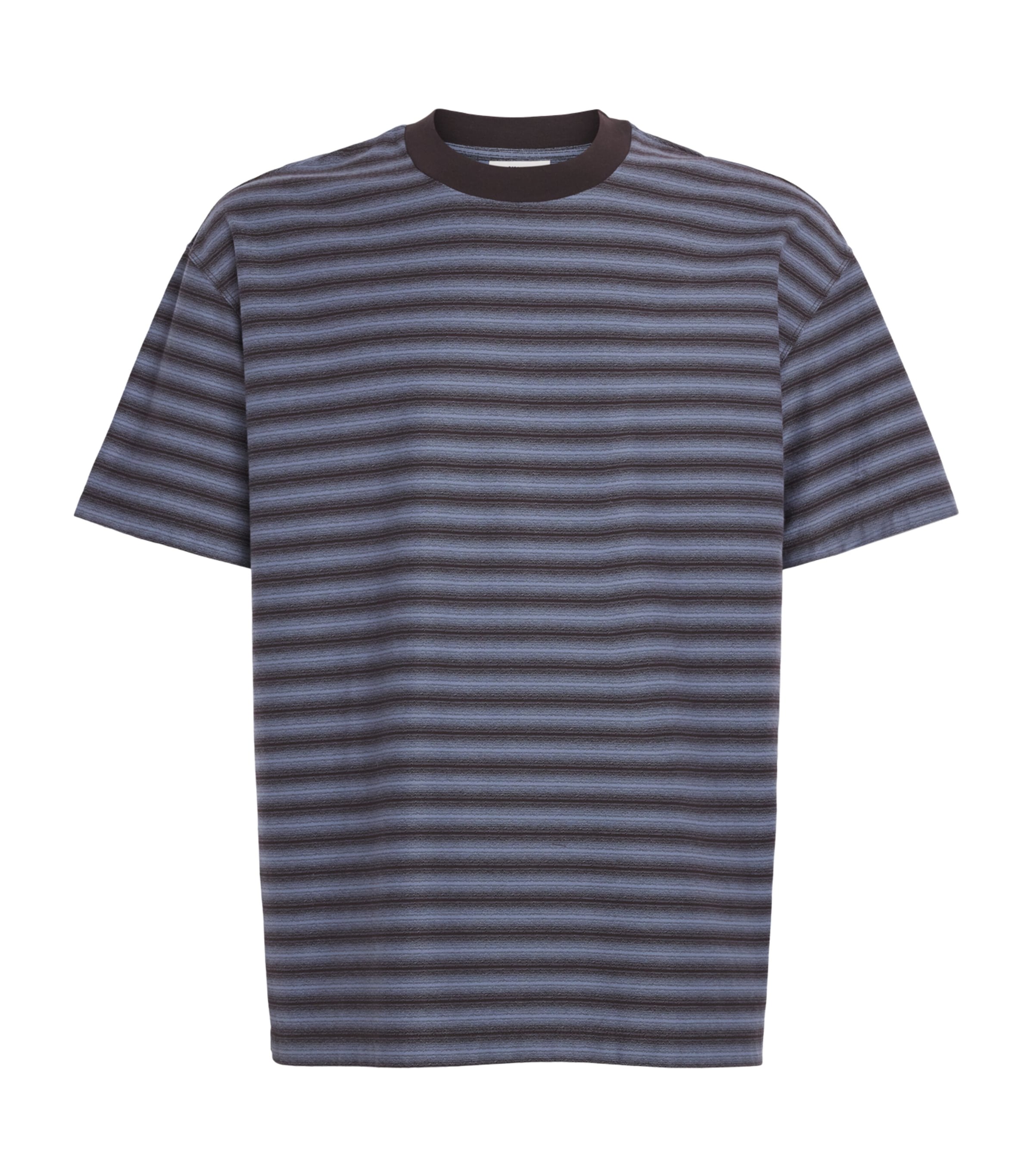NN.07 Mens Organic Cotton Stripe T-Shirt Blue Stripe Image 1