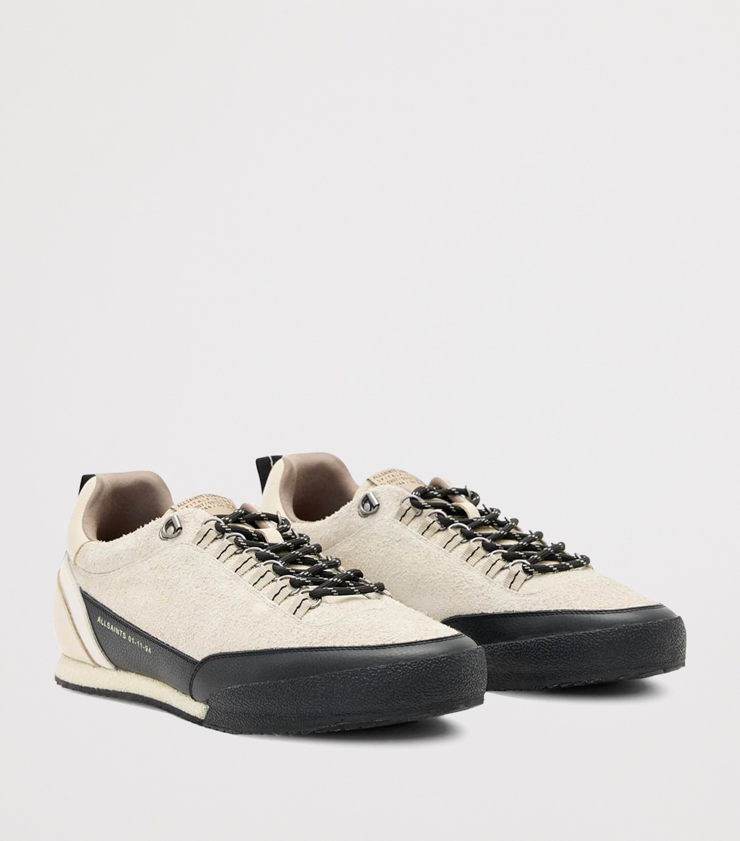 AllSaints Leather Harri Sneakers Chalk White/black Image 3