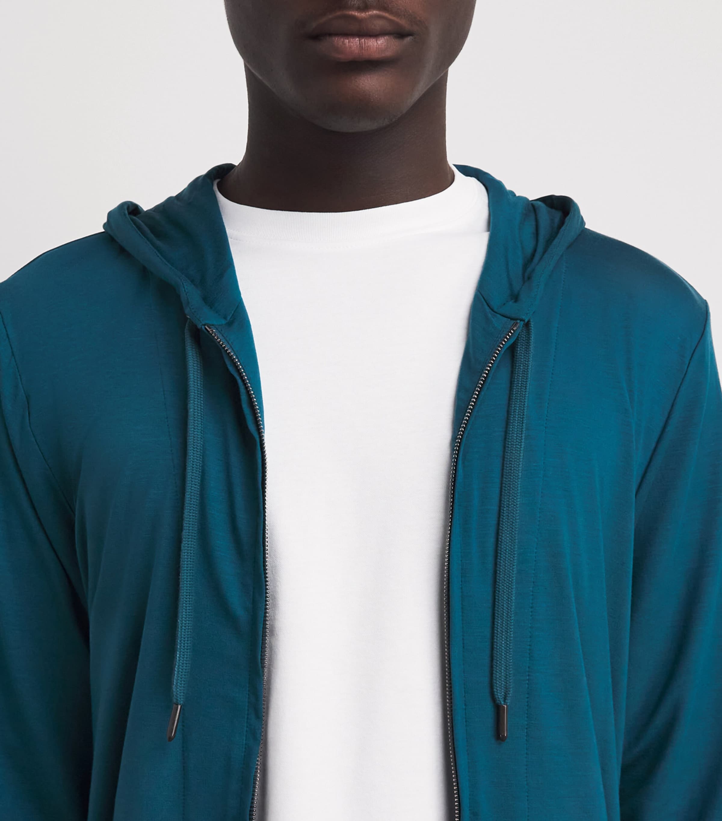 Derek Rose Mens Micromodal Basel Hoodie Tea Image 3