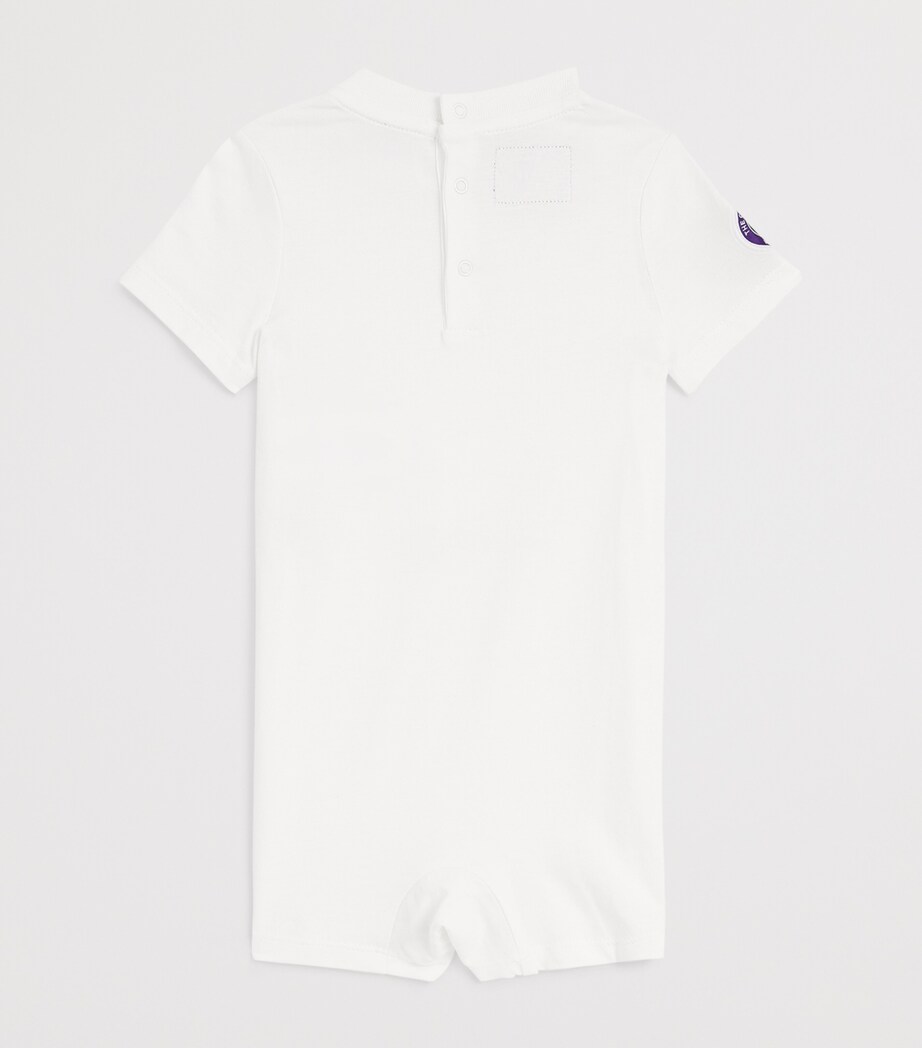 Ralph Lauren Kids x Wimbledon Cotton Polo Bear Playsuit (3-24 Months) White Image 2