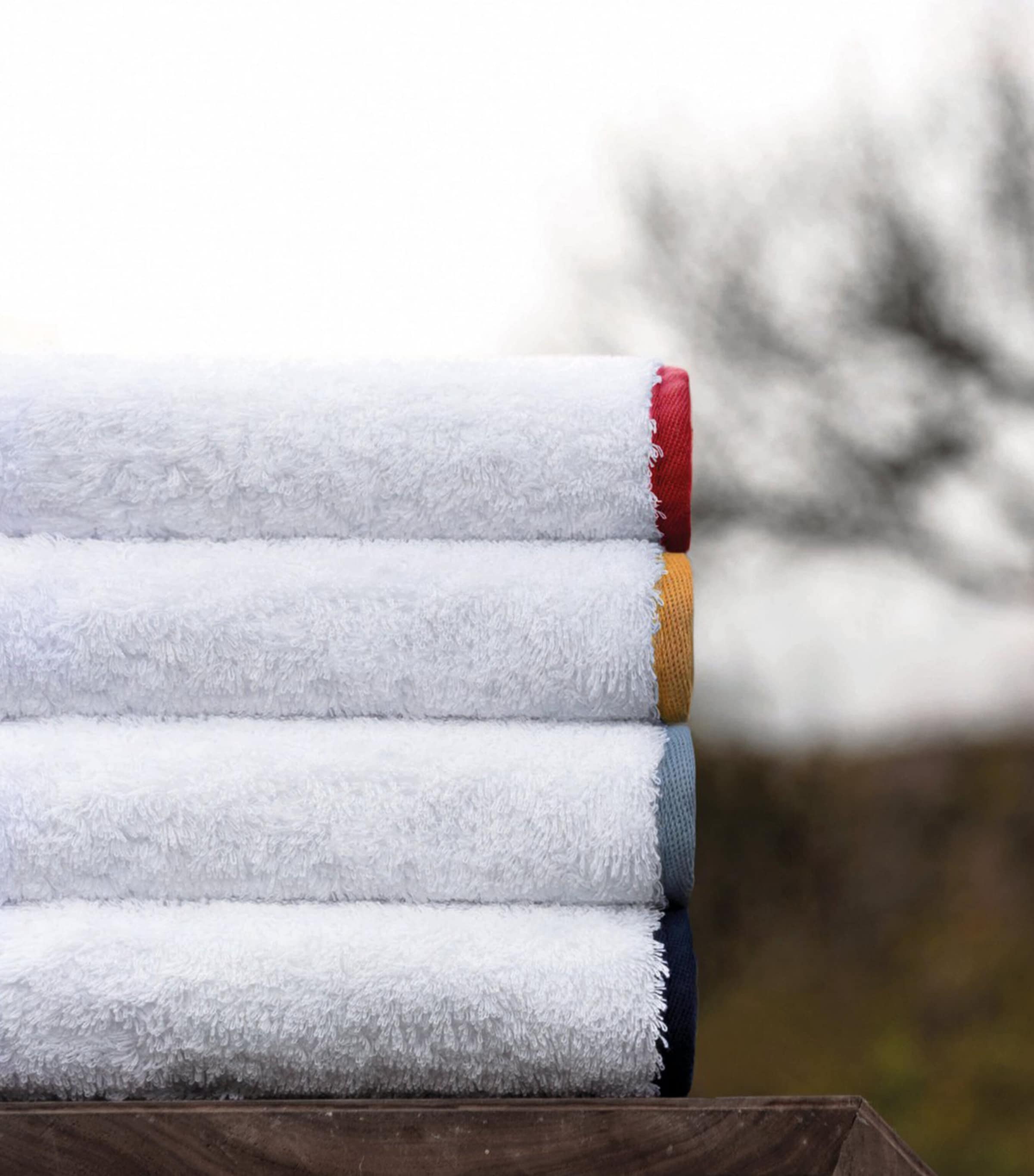 Egyptian Cotton Portobello Bath Towel (70cm x 140cm) WHITE/PEARL Image 4