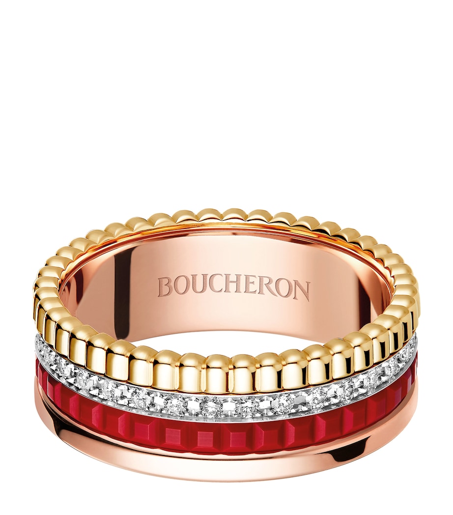 Small Mixed Gold Quatre Red Ring RED Image 1