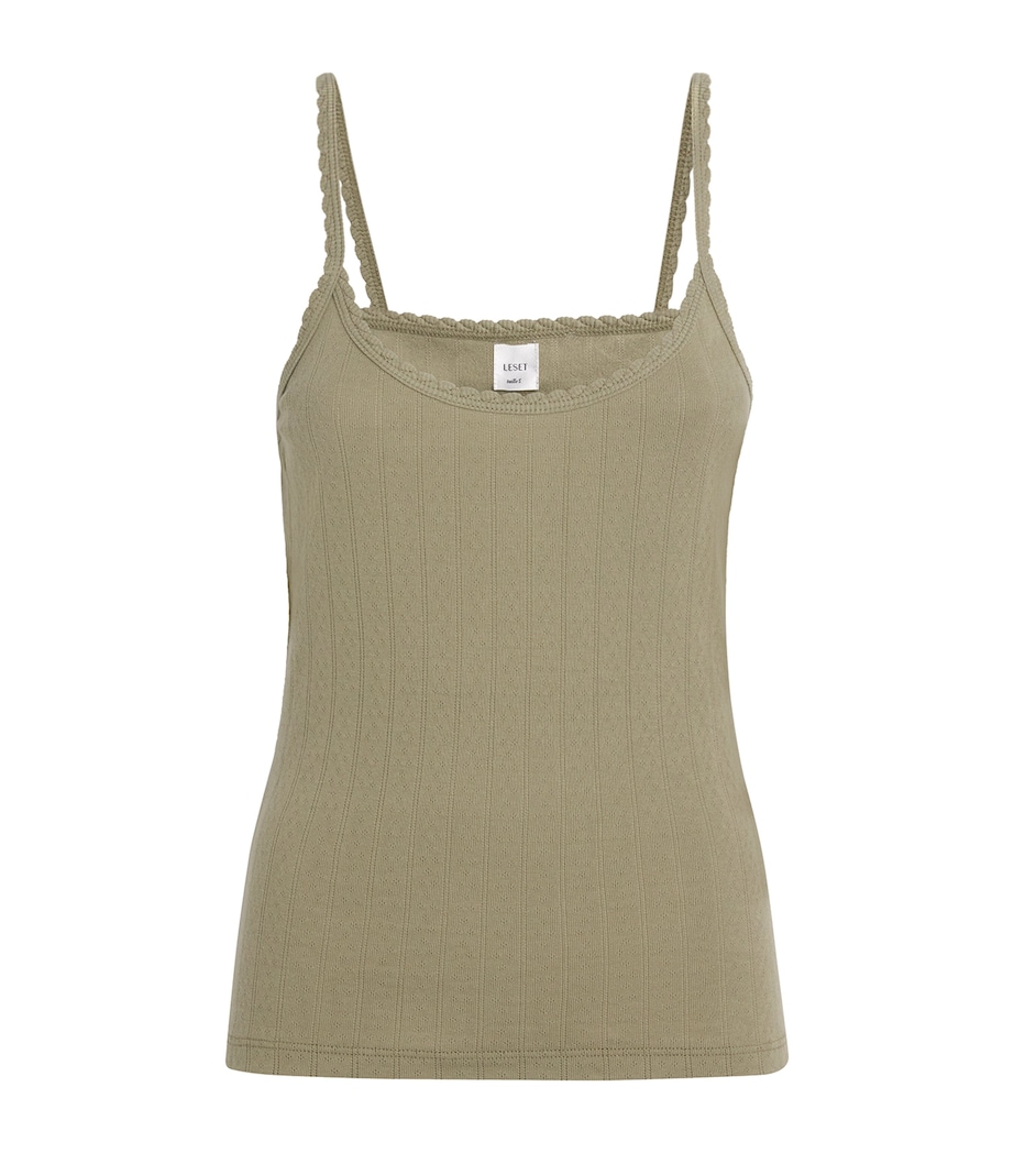Cotton Pointelle Tank Top CYPRESS Image 1