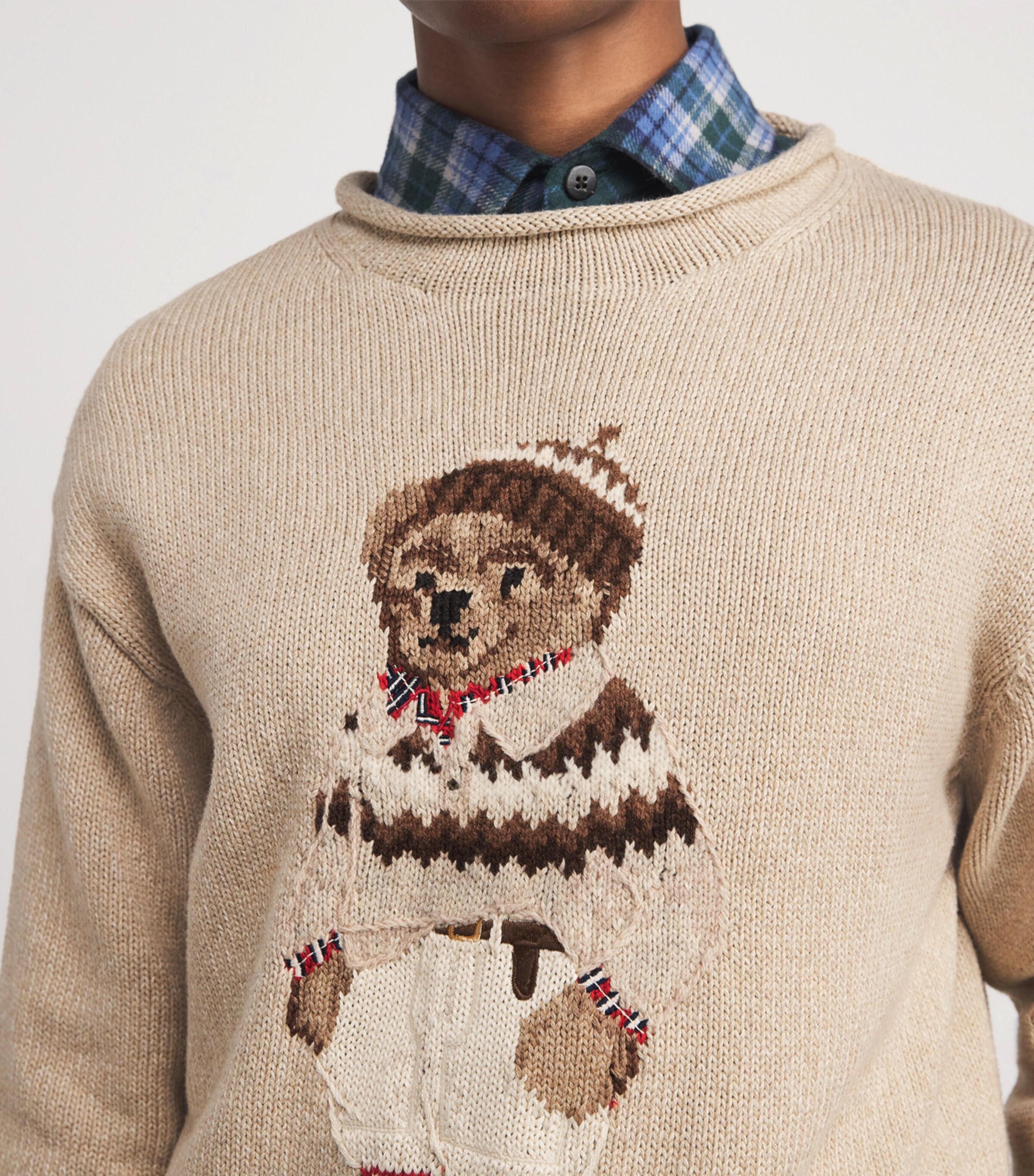 Polo Ralph Lauren Womens Cotton Polo Bear Sweater Dark Almond Marl Image 6