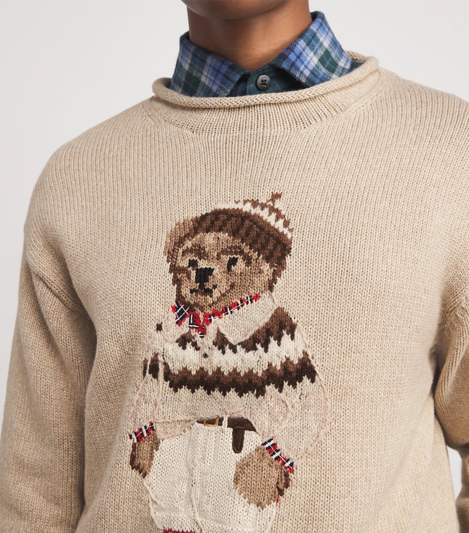 Polo Ralph Lauren Womens Cotton Polo Bear Sweater Dark Almond Marl Image 6