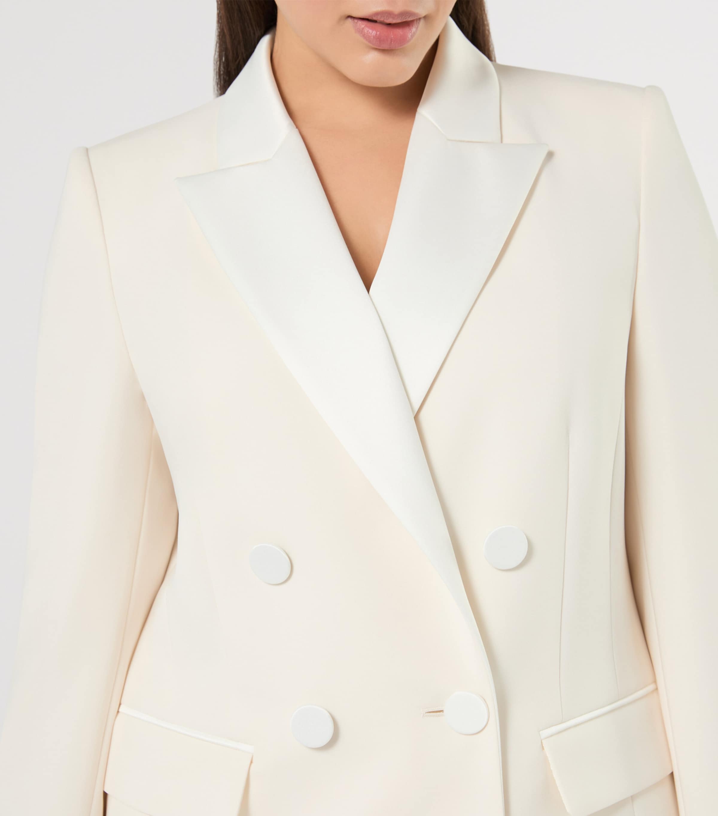 Marina Rinaldi Womens Double-Breasted Blazer Ivory Image 5