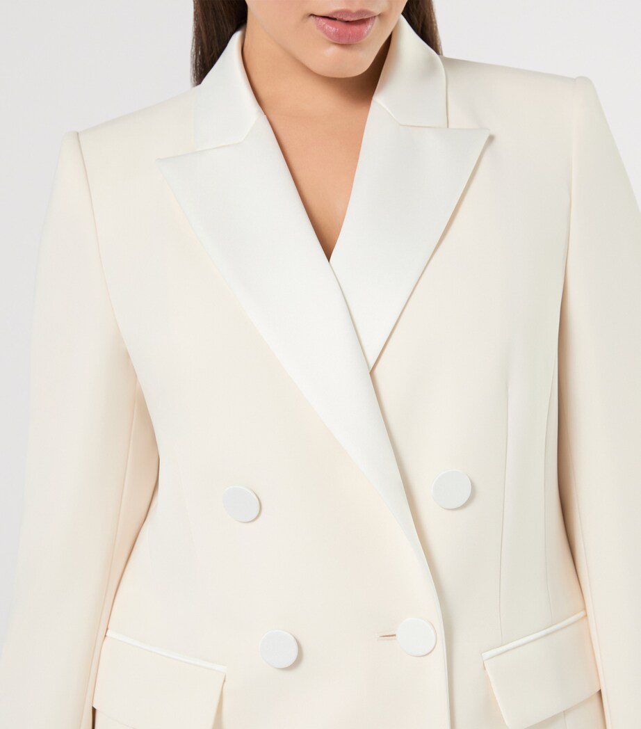 Marina Rinaldi Womens Double-Breasted Blazer Ivory Image 5