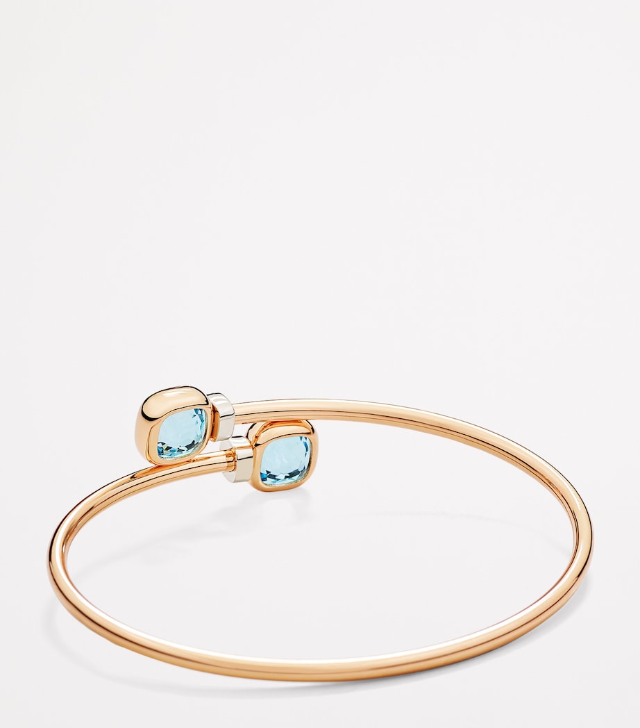 Mixed Gold, Blue Topaz and Diamond Nudo Bangle DB0YY Image 3
