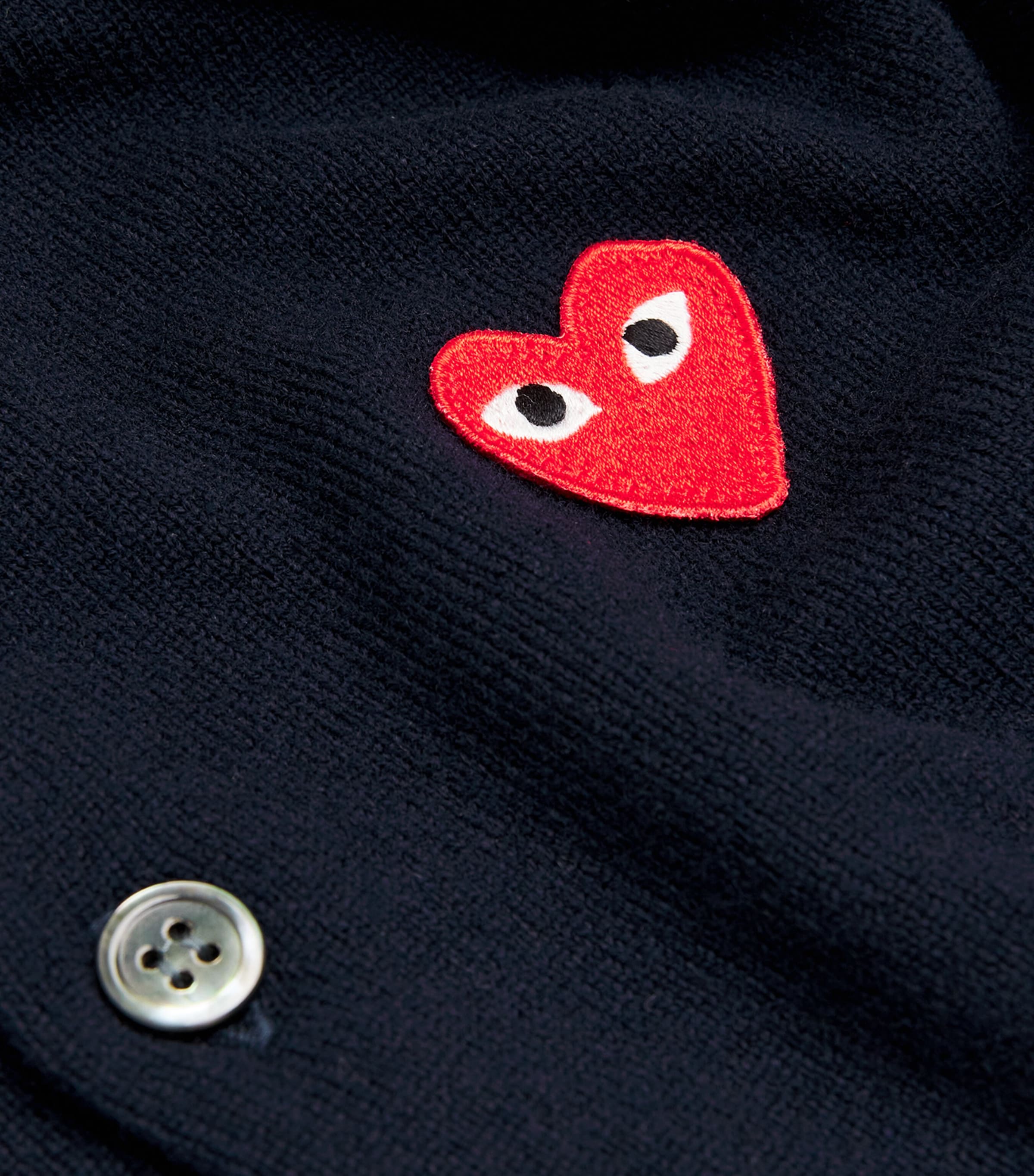 Comme Des Garçons Play Mens Wool Heart Cardigan Navy Image 5