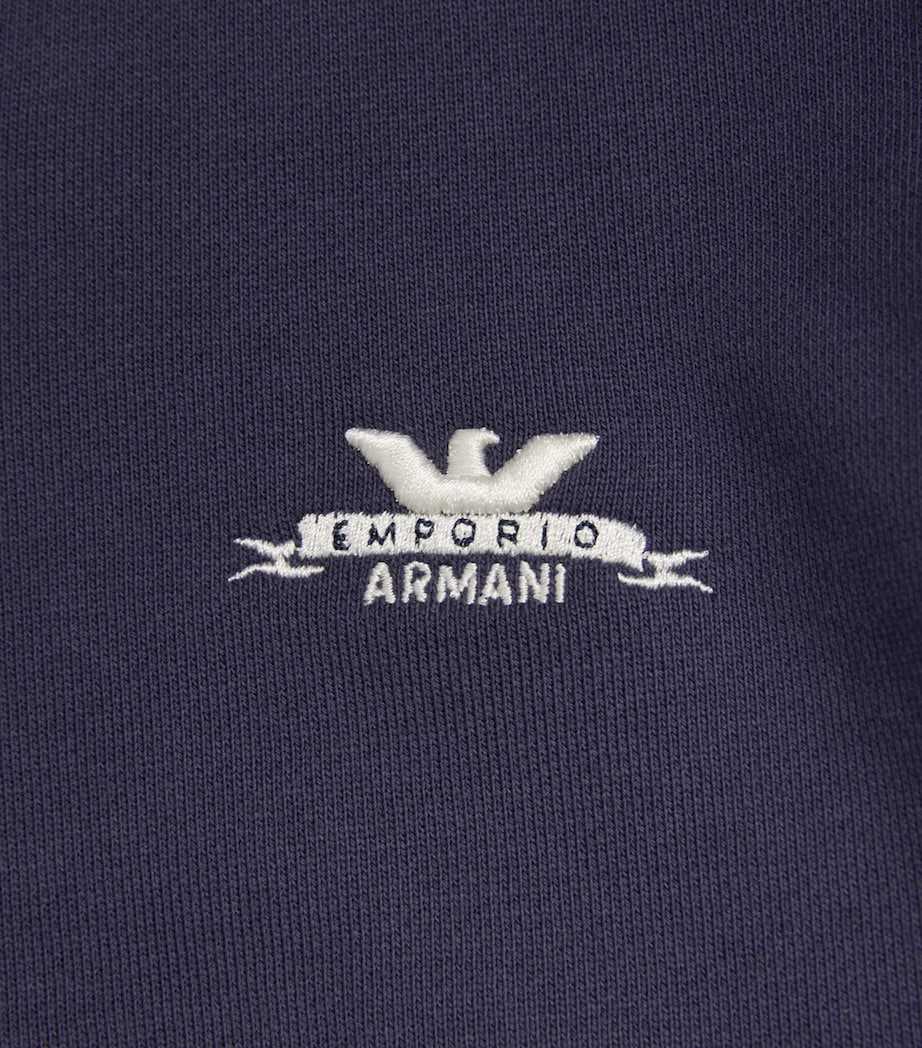 Emporio Armani Kids Cotton Logo Zip-Up Hoodie (4-16 Years) Odyssey Gray Image 3