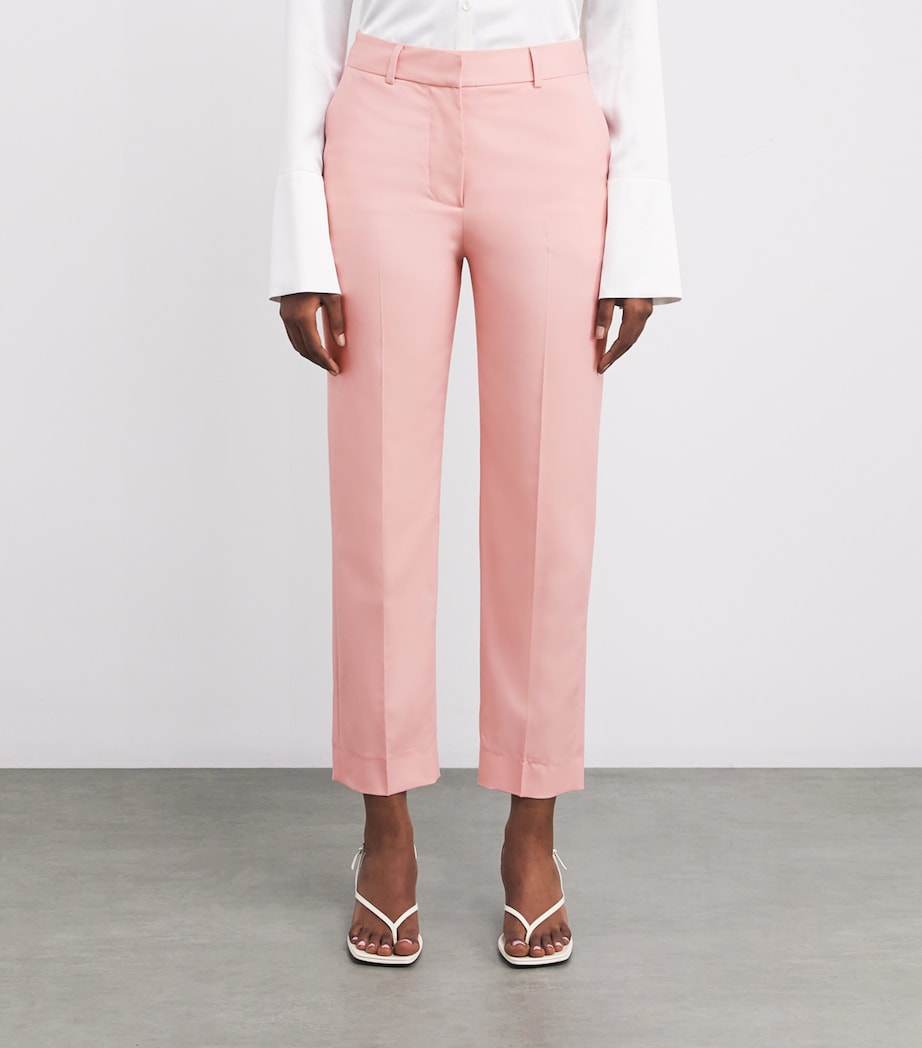 Silk Geometric Wide-Leg Trousers EXCL BABY PINK WOOL Image 3