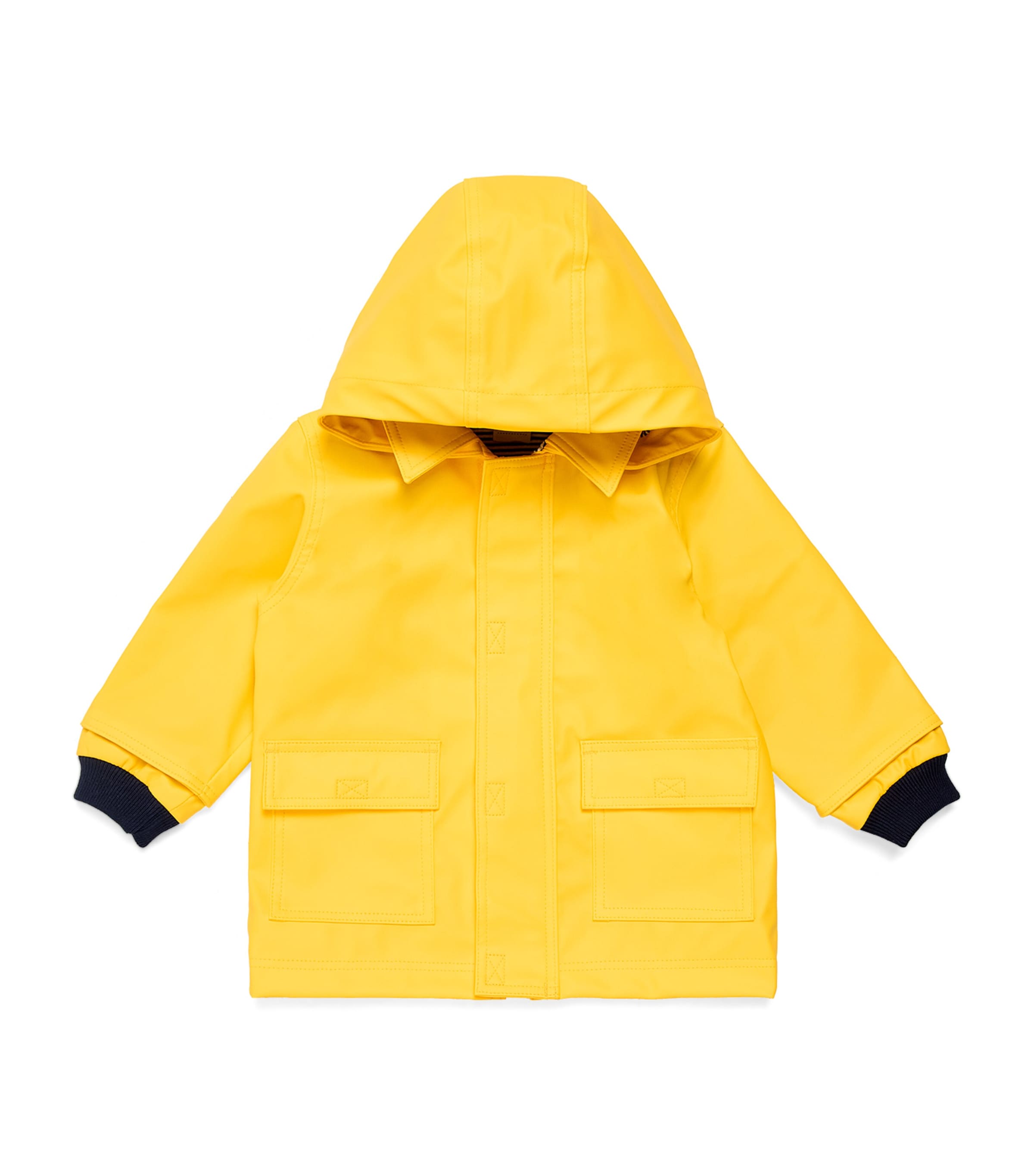 Petit Bateau Hooded Raincoat In Yellow
