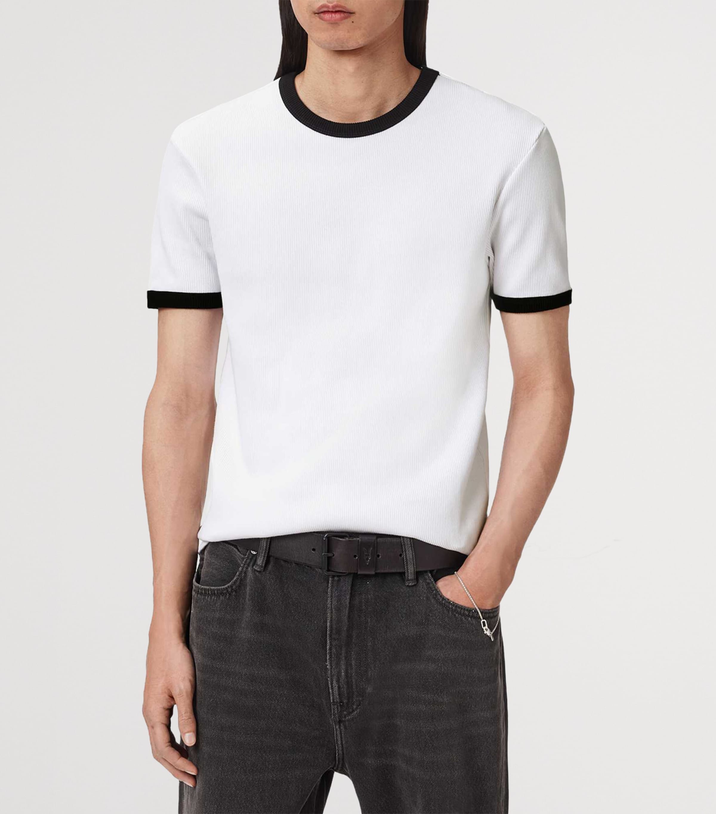 AllSaints Mens Organic Cotton Austin T-Shirt Optic White Image 6