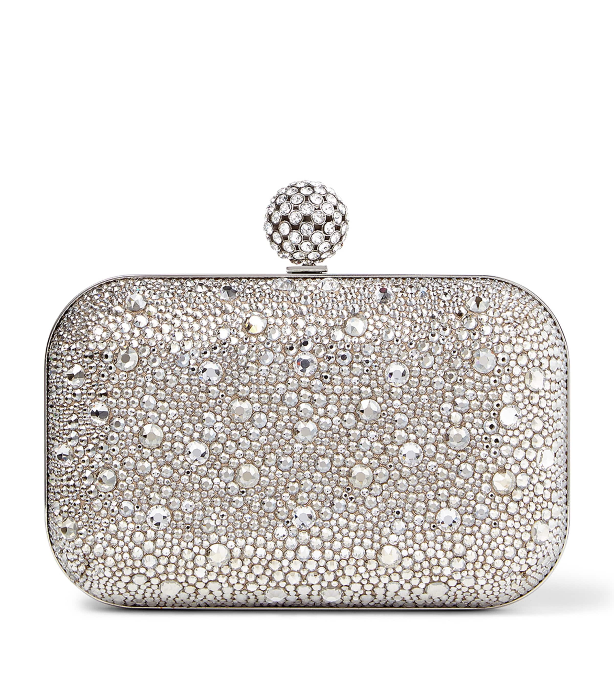 Jimmy Choo Cloud Crystal Embellished Clutch Bag In Nude