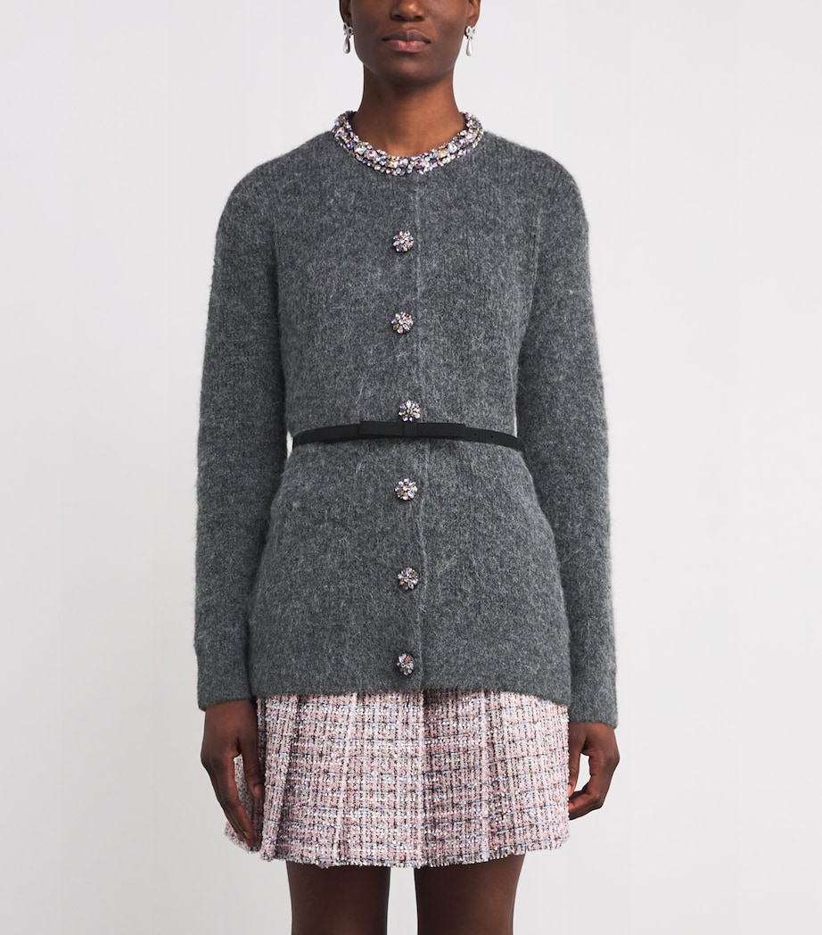 Crystal-Embellished Cardigan GREY Image 3