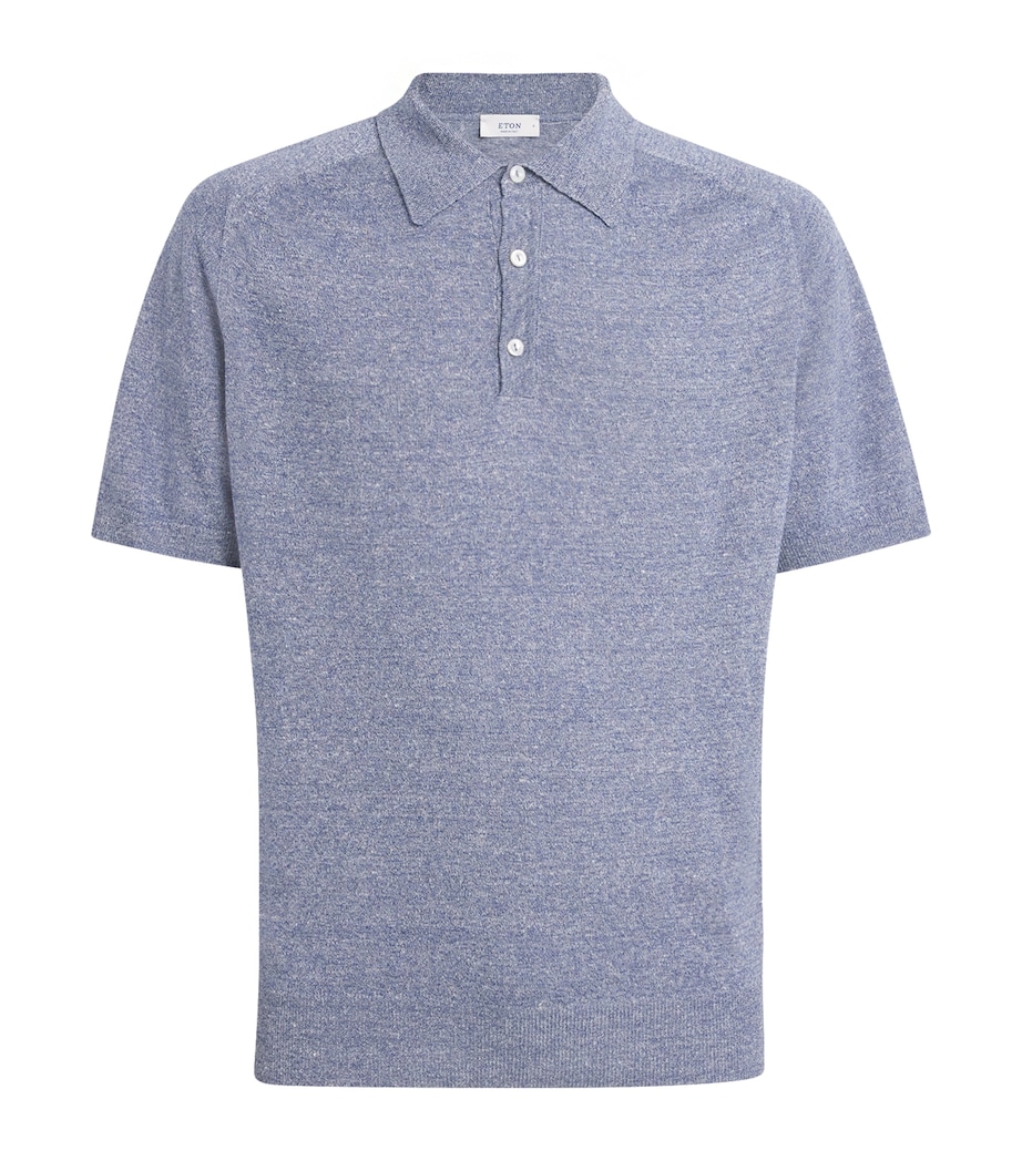 Cotton-Linen Polo Shirt 26 DARK BLUE Image 1