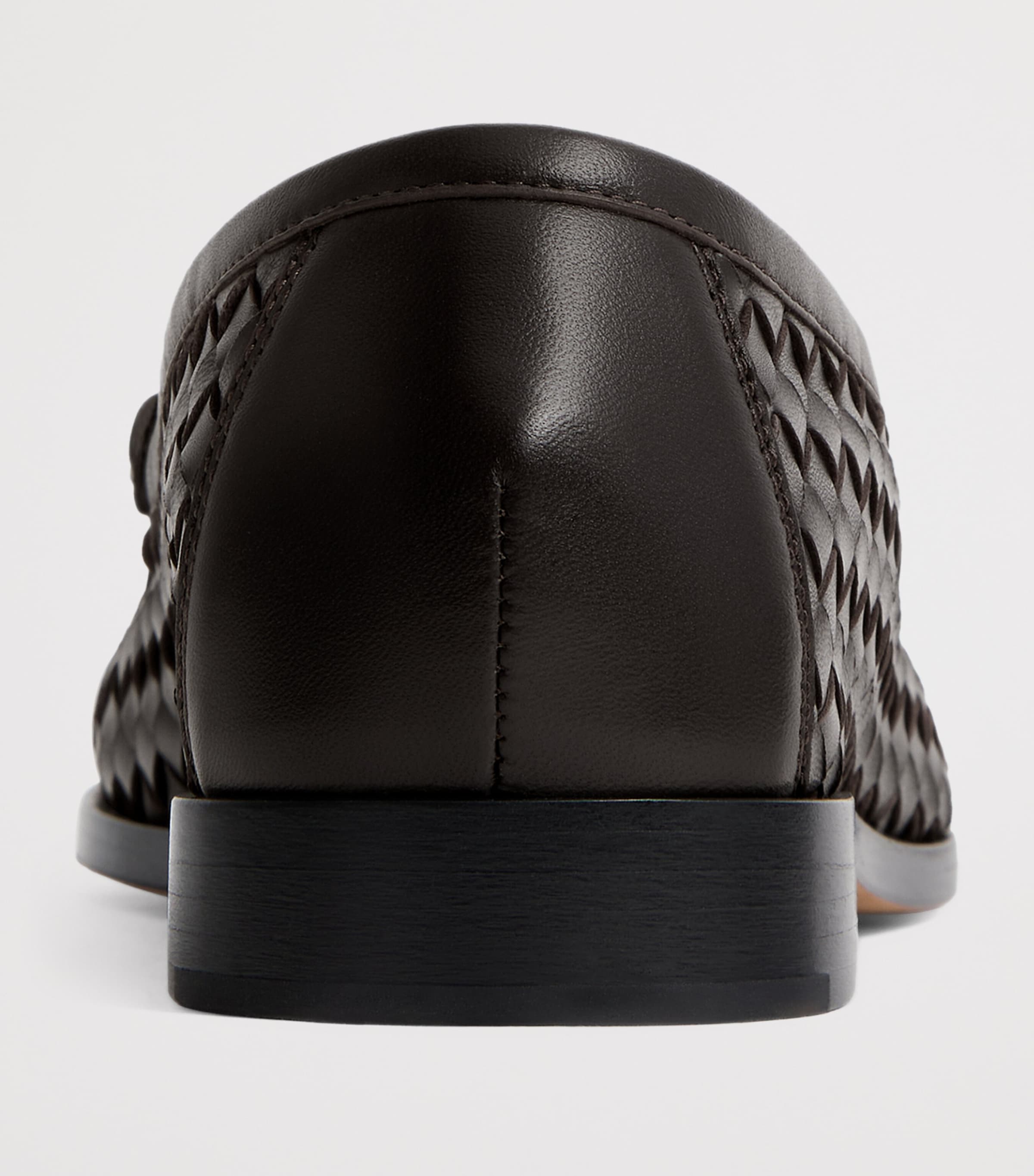 Bottega Veneta Brown Lambskin Intrecciato Loafers | Harrods US