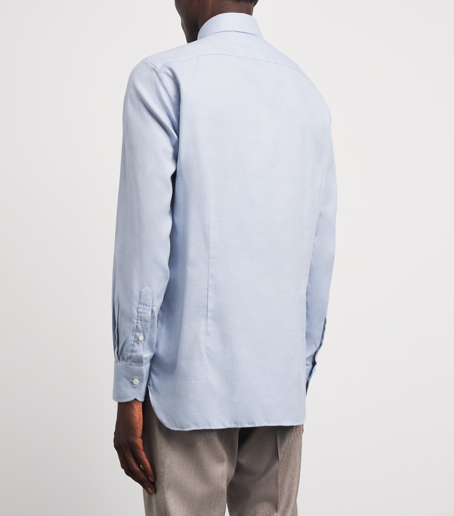 100HANDS Mens Herringbone Shirt Light Blue Image 5