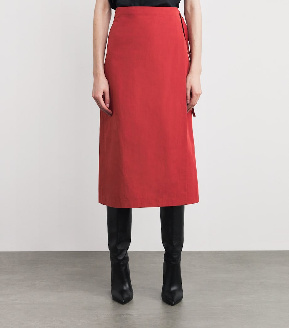 Wrap Midi Skirt 627BKR-BRICK ROSE Image 3