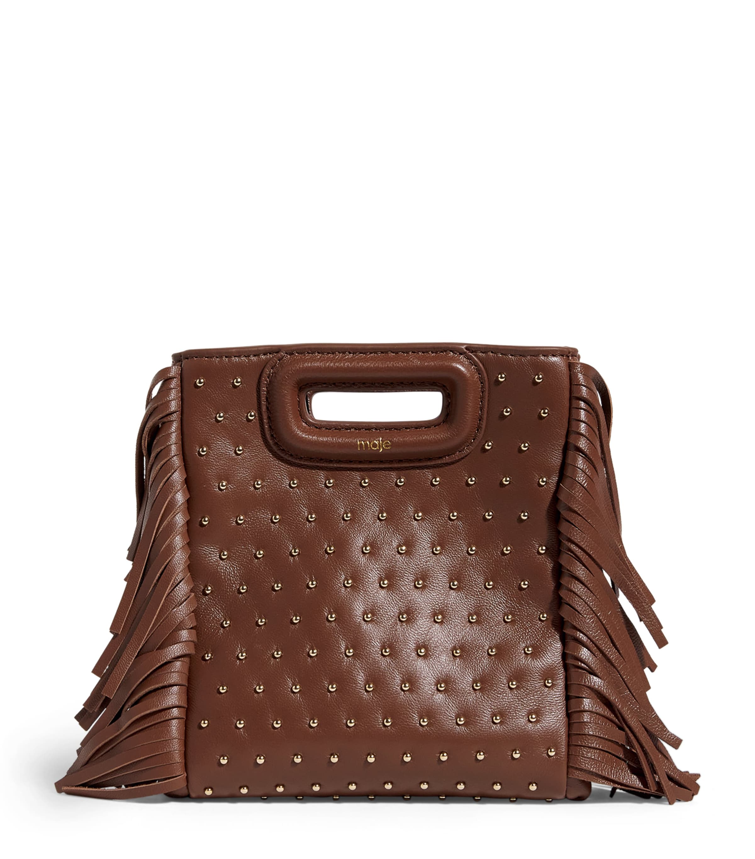 Leather M Studded Mini Bag BROWN Image 1