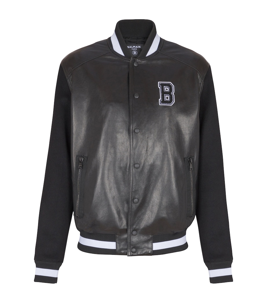 Leather-Wool Bomber Jacket EAP NOIR/NOIR Image 1