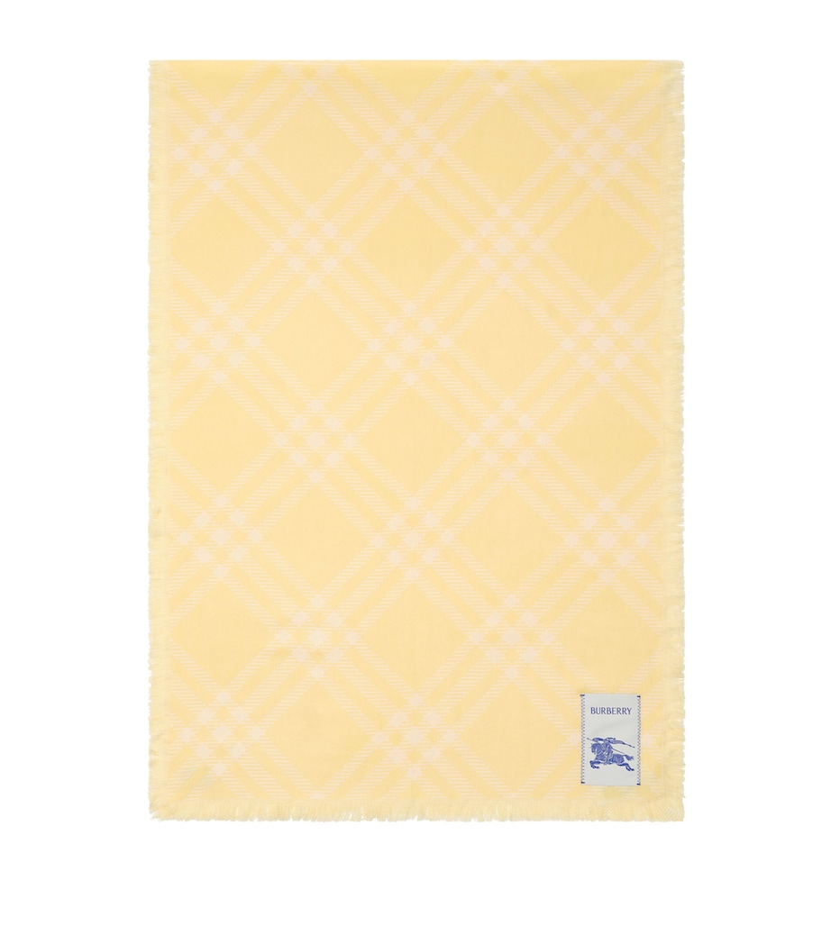 Burberry Wool-Silk Check Scarf Custard Beige Image 1