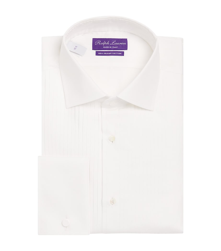Ralph Lauren Purple Label Mens Sea Island Cotton Tuxedo Dress Shirt White Image 1