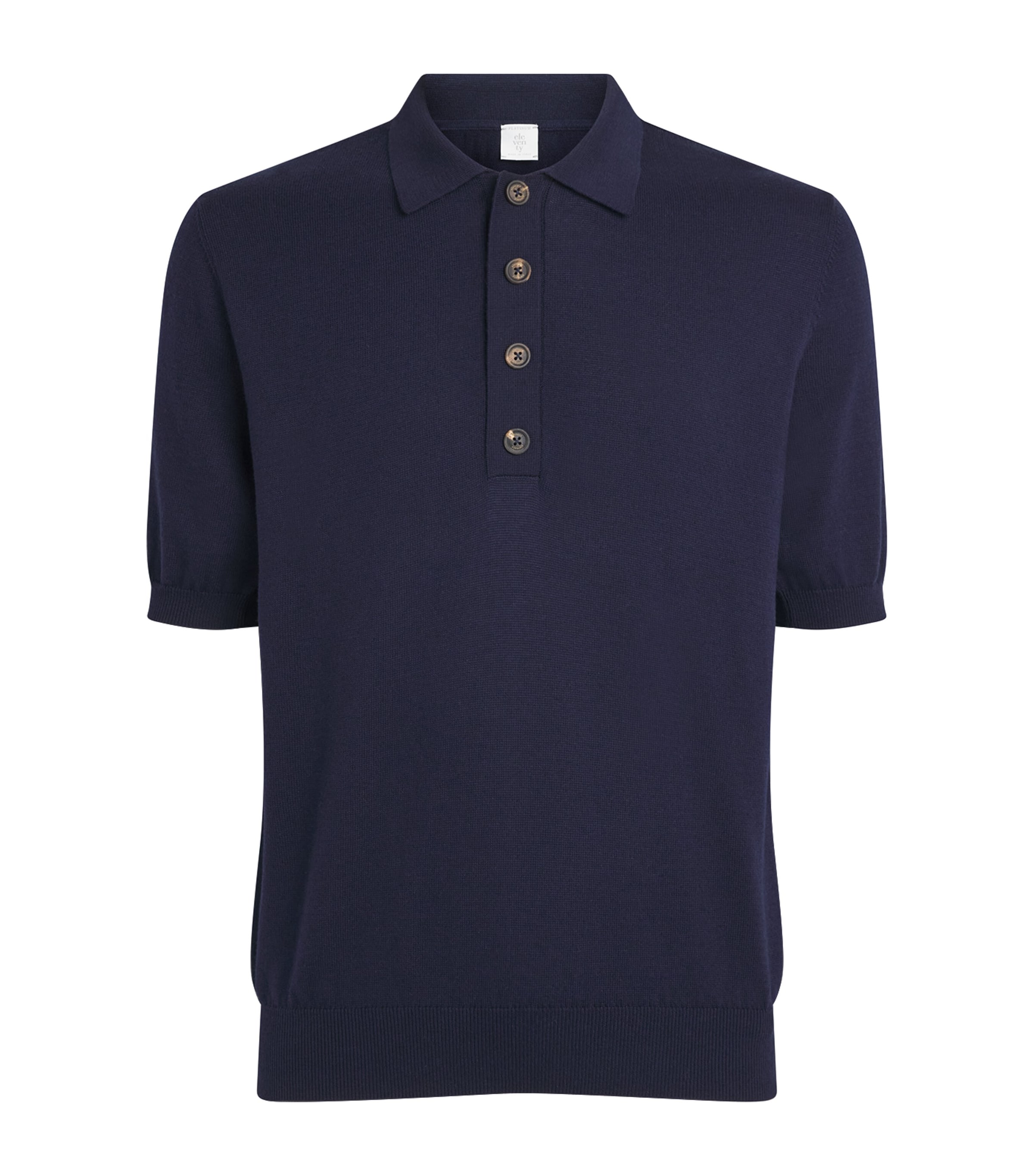 Eleventy Mens Cotton-Cashmere Polo Shirt Blu Image 1