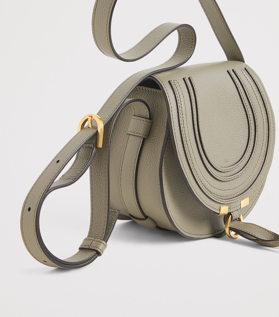 Small Leather Marcie Saddle Bag ALOE GREEN Image 6