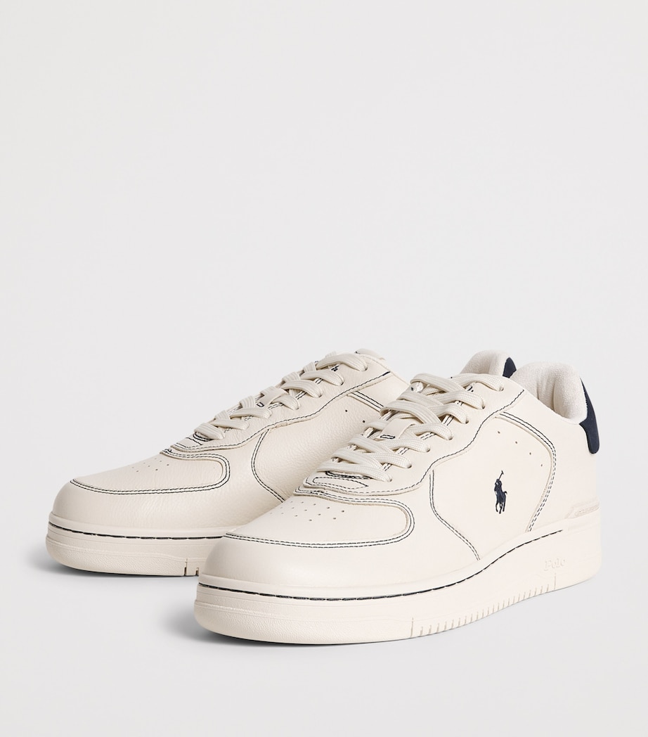 Polo Ralph Lauren Leather Masters Court Sneakers Ecru/navy Image 3
