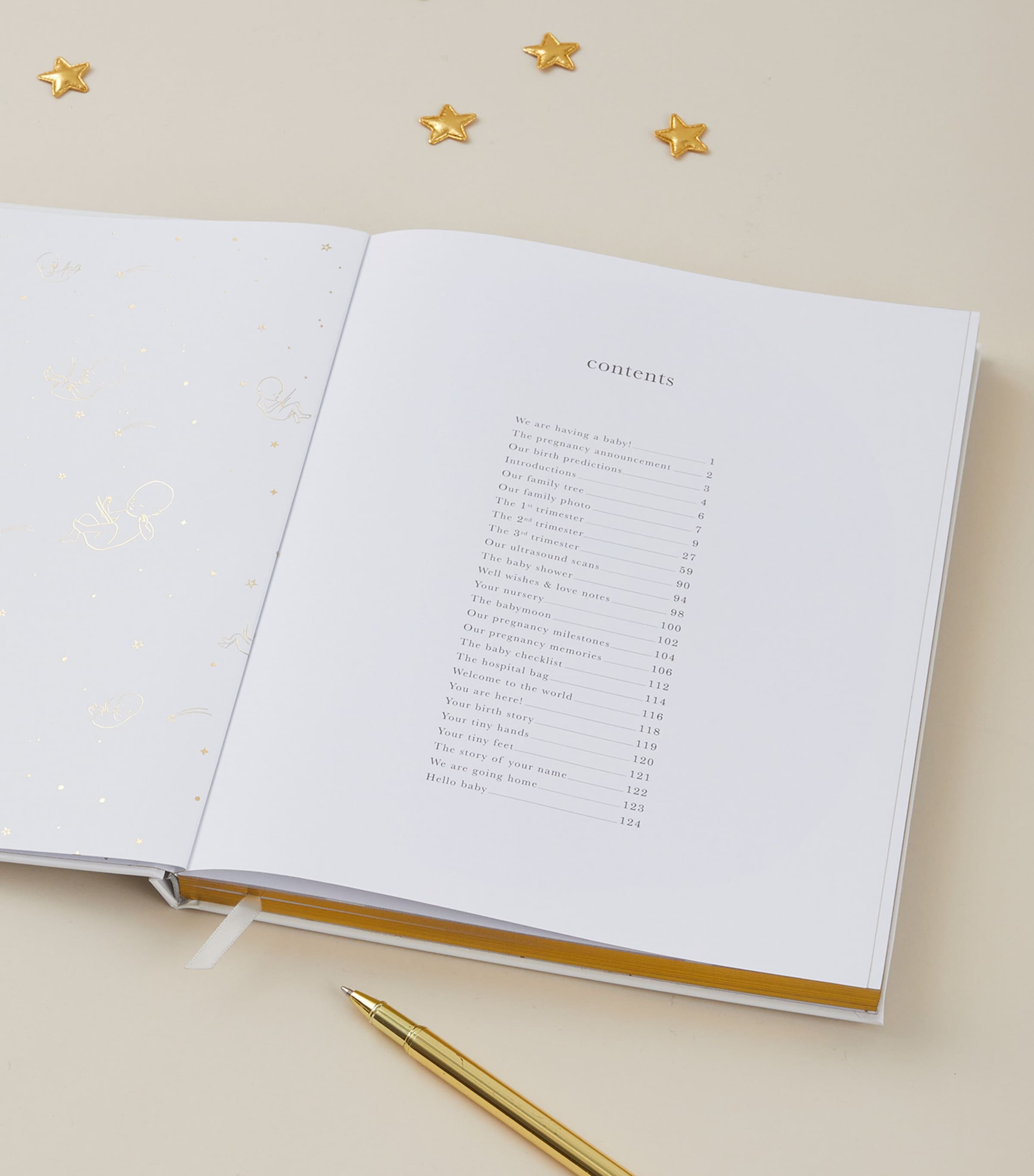 Safari My Pregnancy Journal IVORY/BEIGE, GOLD Image 5