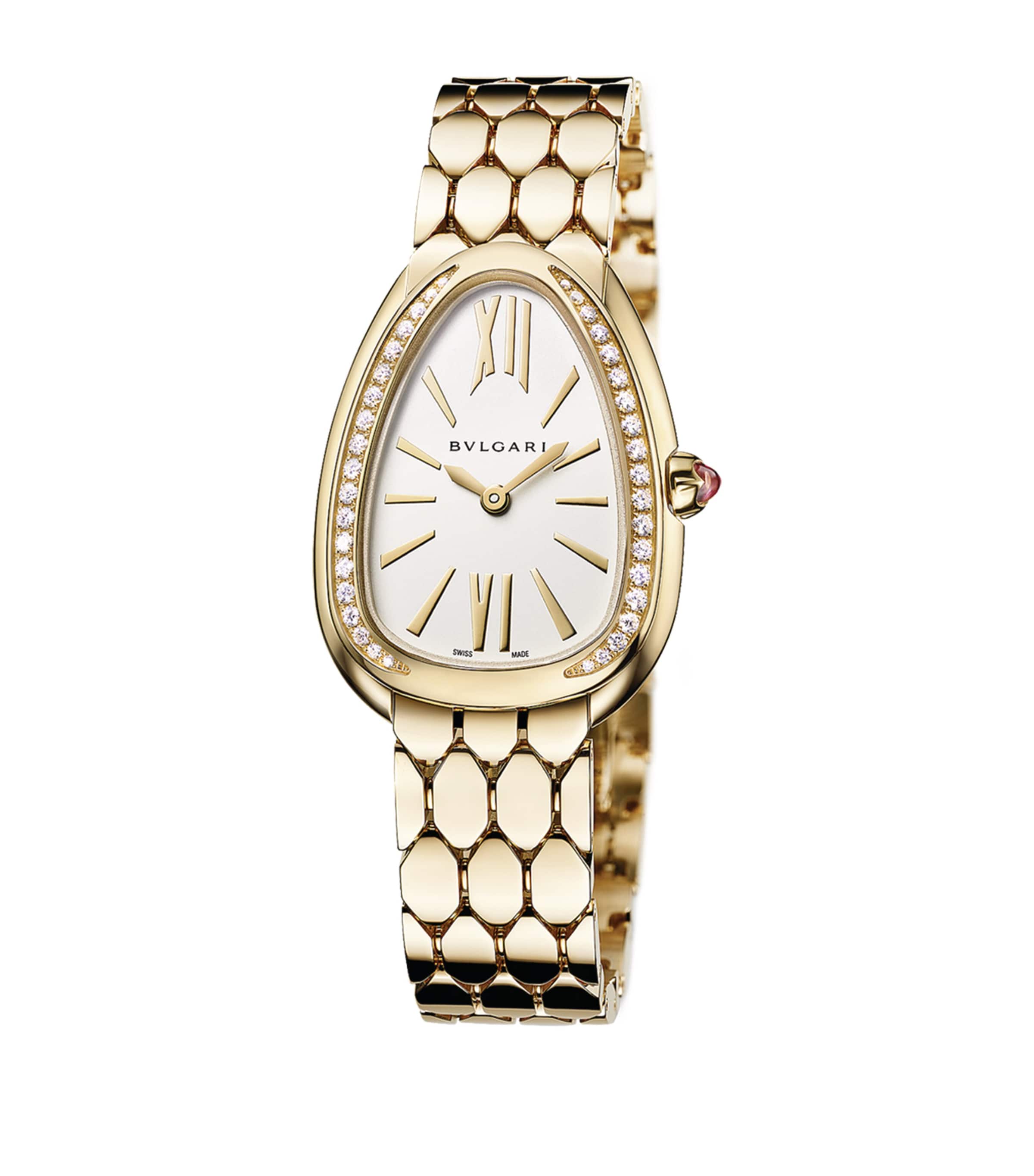 Bvlgari Yellow Gold and Diamond Serpenti Seduttori Watch 33mm White Image 2