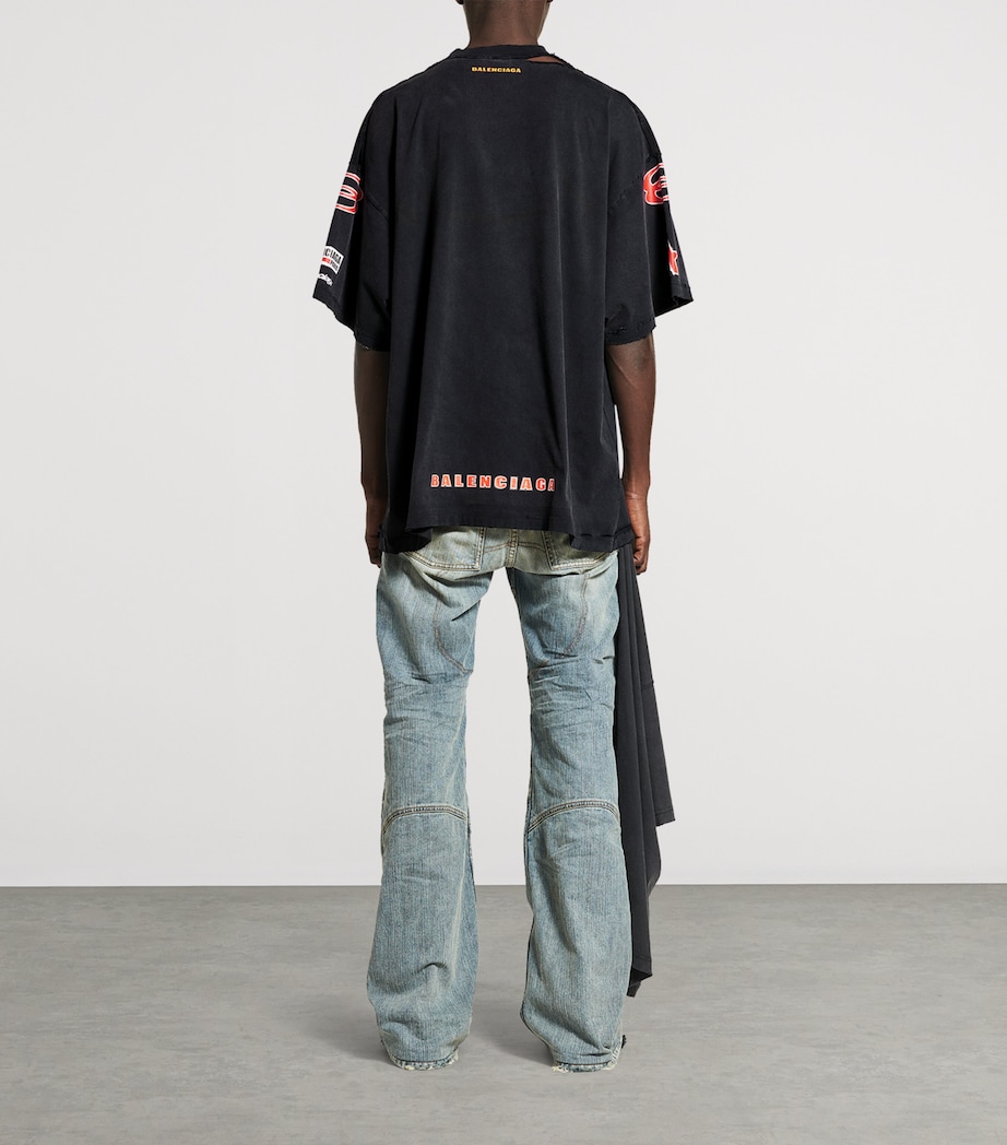 Balenciaga Mens Oversized Distressed Logo T-Shirt Image 5