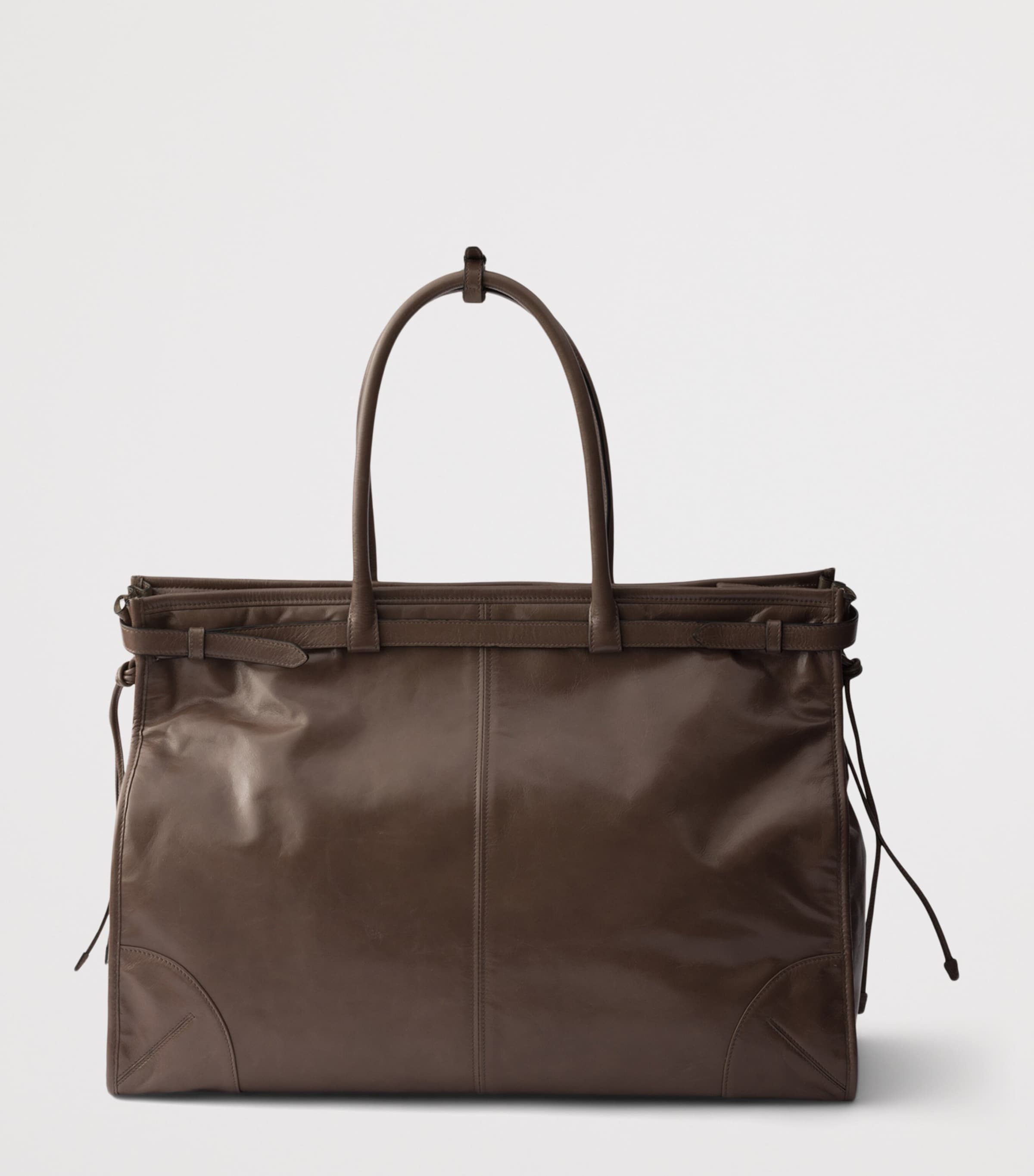 Prada Calfskin Bonnie Tote Bag Grey Image 4