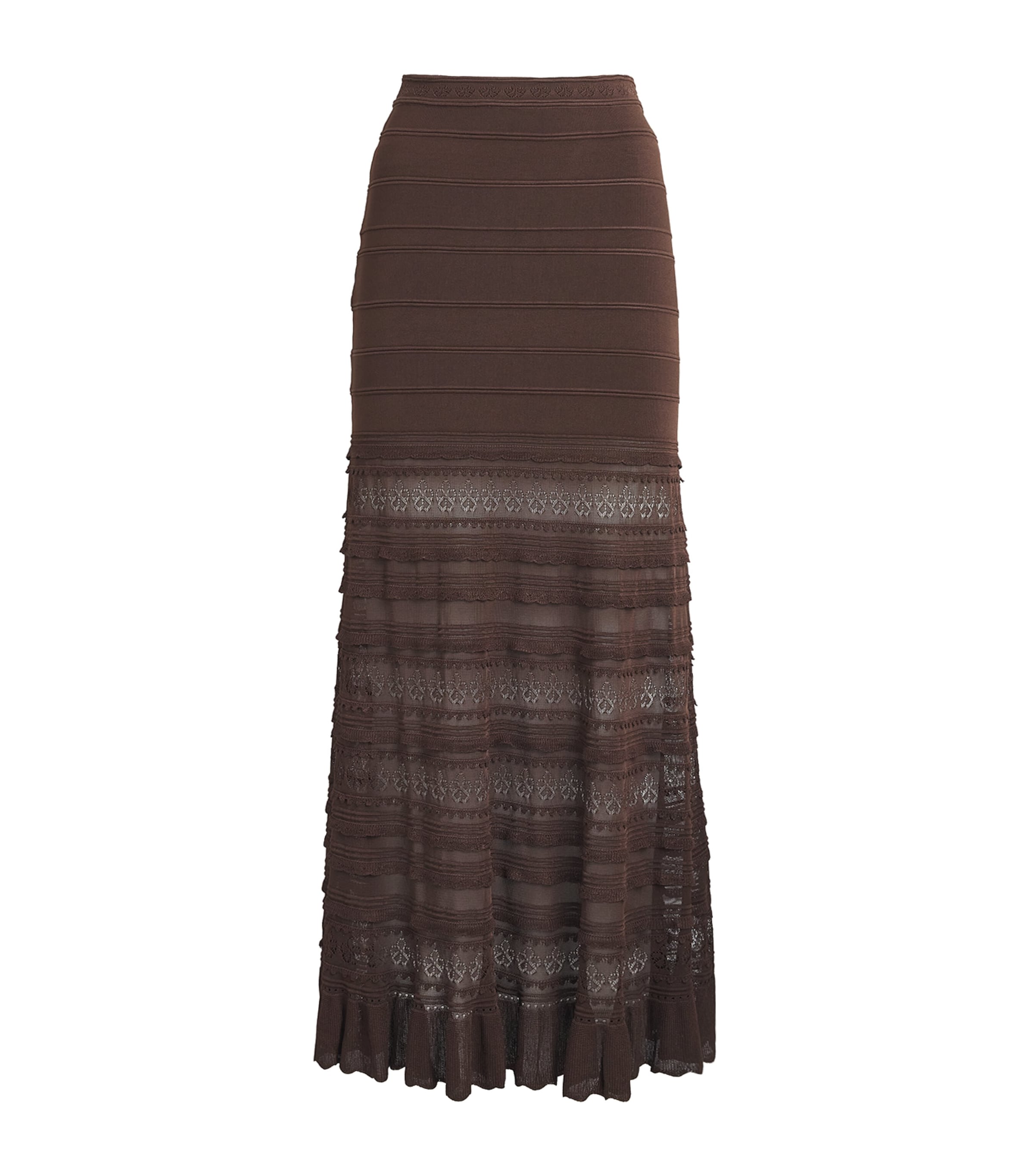 Sandro Paris Womens Panelled Maxi Skirt Brown Image 1