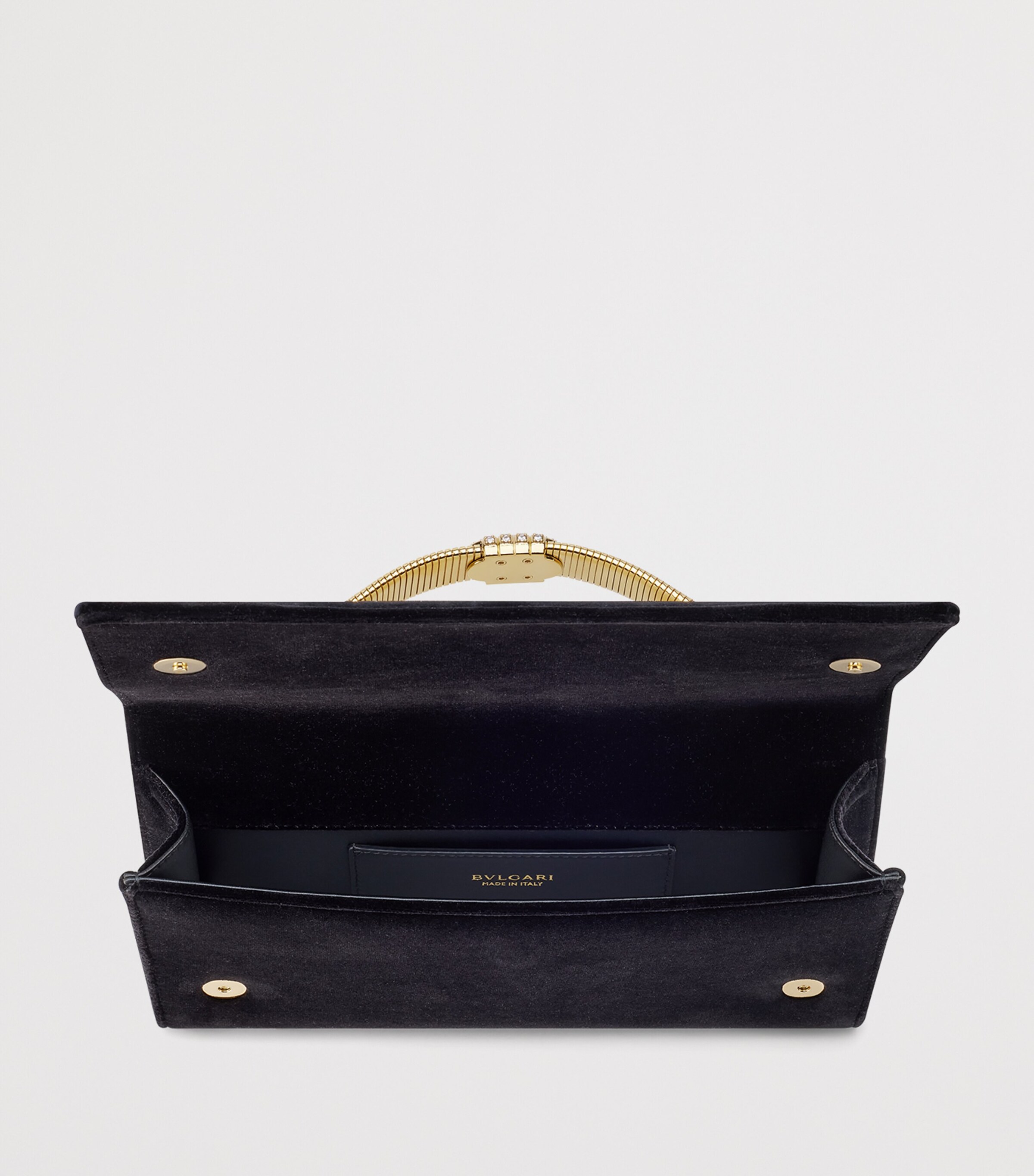 Bvlgari Velvet Tubogas Clutch Bag Black Image 3