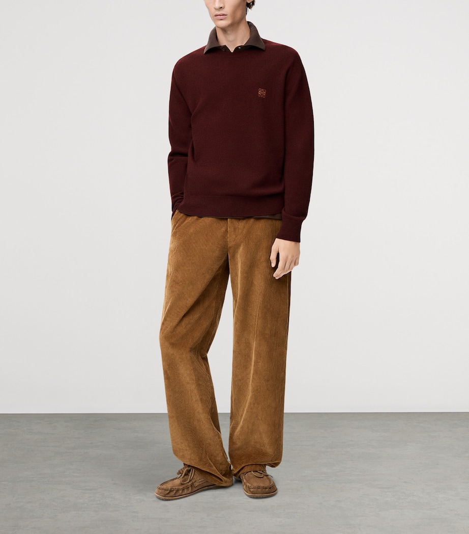 Wool-Blend Anagram Sweater BURGUNDY Image 2