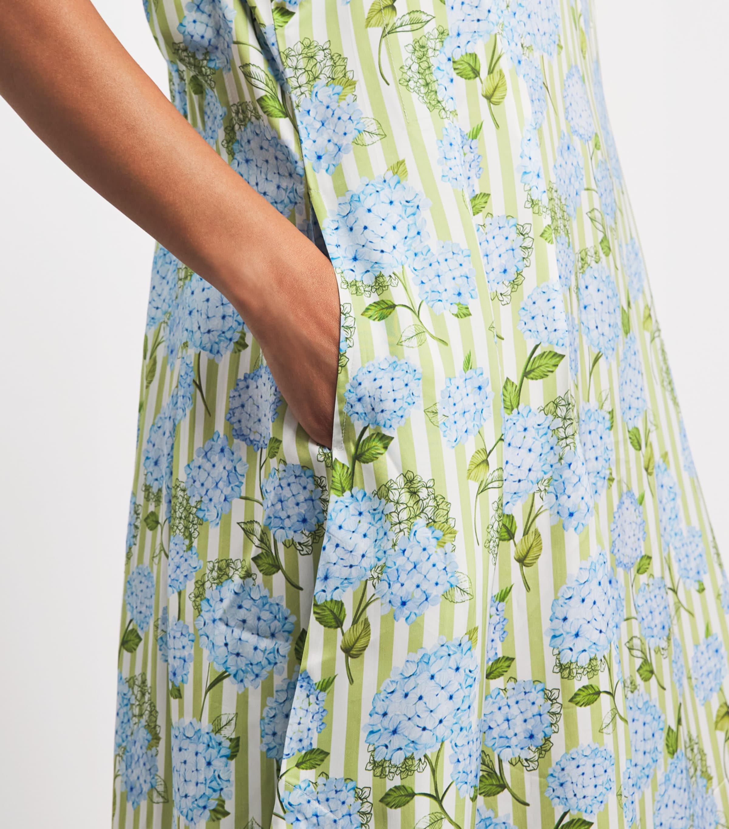 Verandah Womens Hydrangea Maxi Dress Iv & Grn Hydr Stripe Image 5
